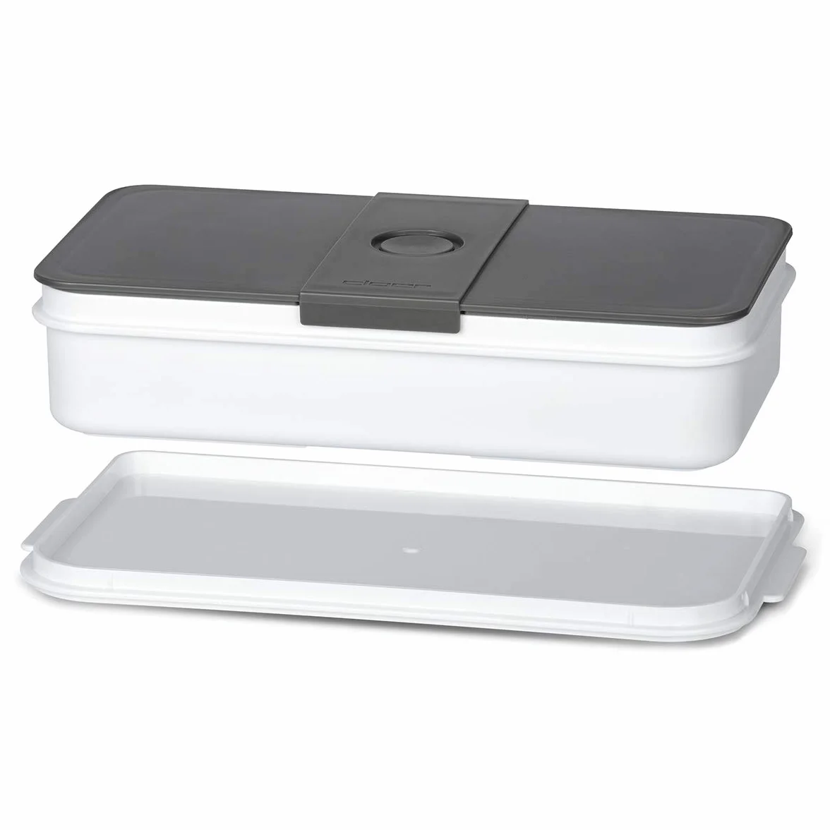 Cloer 800MBX Steamer do delikatnego podgrzewania potraw za pomocą pary, Lunch Care, Taca, lunch box (1,2 l) i kubek z miarką wchodzą w zakres, płyta do gotowania ze stali nierdzewnej