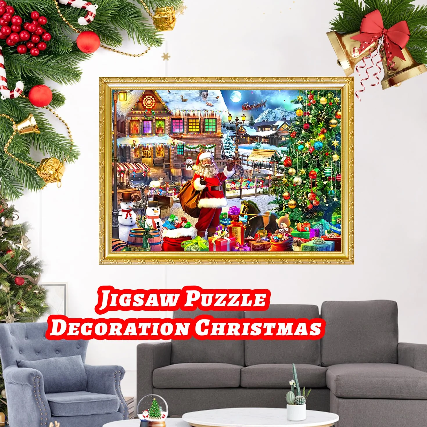 Kalendarz adwentowy z puzzlami 2024, kalendarz adwentowy DIY zabawki, 24-dniowy odliczanie na prezent świąteczny dla dzieci i dziewcząt puzzle Świętego Mikołaja 1008 sztuk (Święty Mikołaj)