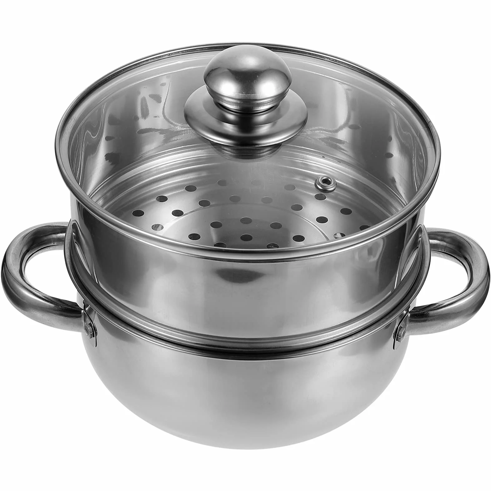 Garnek, garnek do gotowania na parze krab, garnek parowy ze stali nierdzewnej, garnek do zupy, garnek do bulionu, kuchenka parowa ze szklaną pokrywką, przybory kuchenne do gotowania w domu,