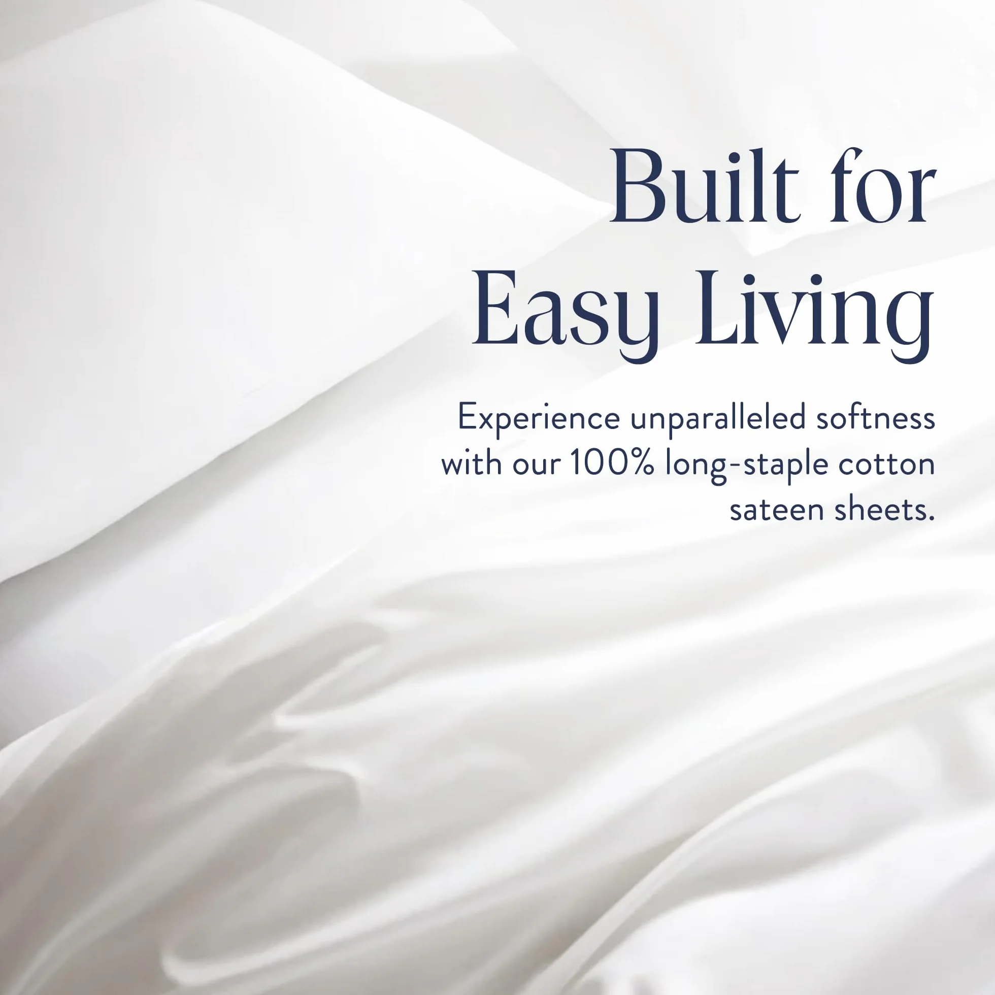 Brooklinen Luksusowy zestaw prześcieradeł satynowych, 4-częściowy, 100% bawełna, rozmiar King Size, kolor biały, 1 prześcieradło z gumką, 1 prześcieradło płaskie, 2 poszewki na poduszki