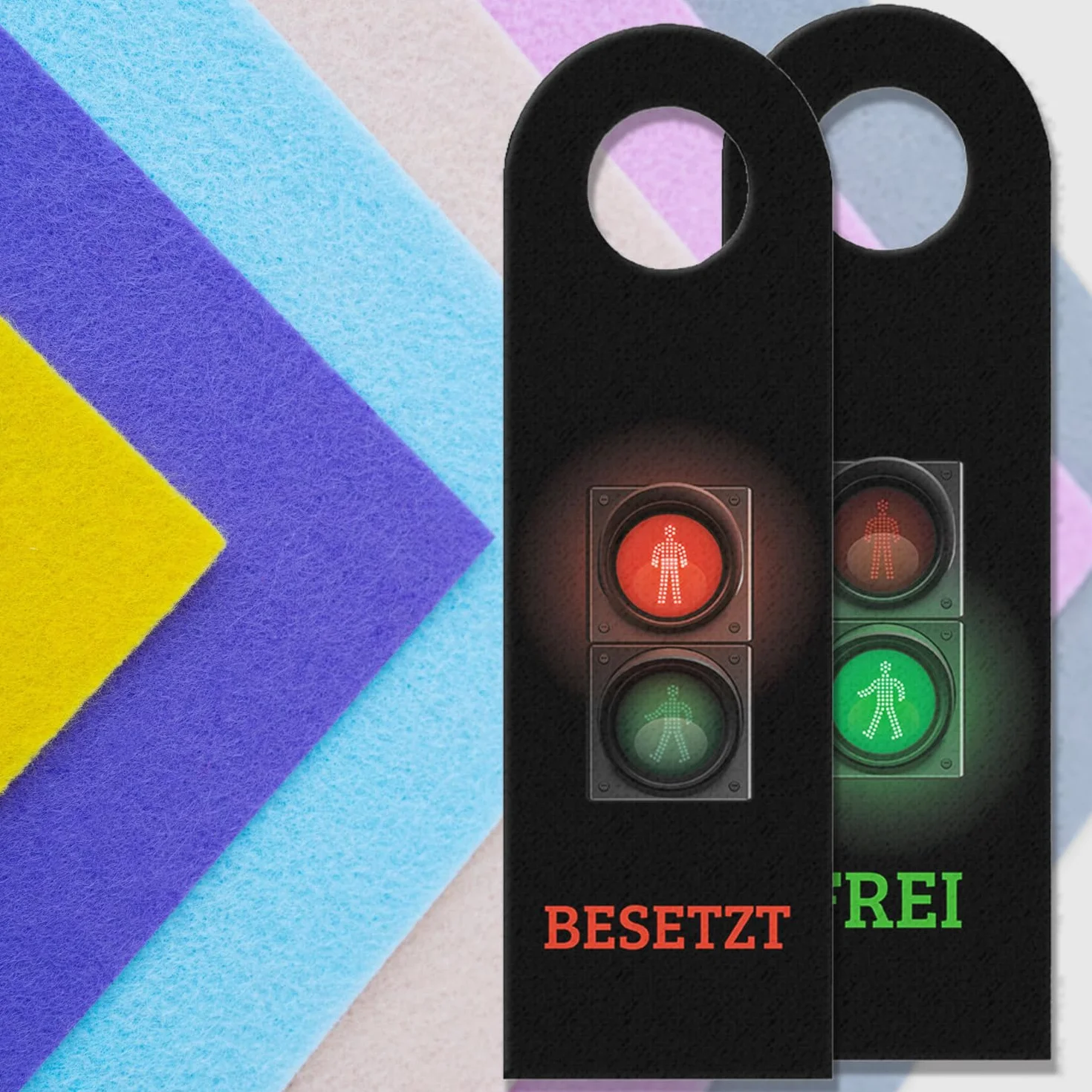 Trendaffe Zawieszka na drzwi z motywem światła Czarna WC