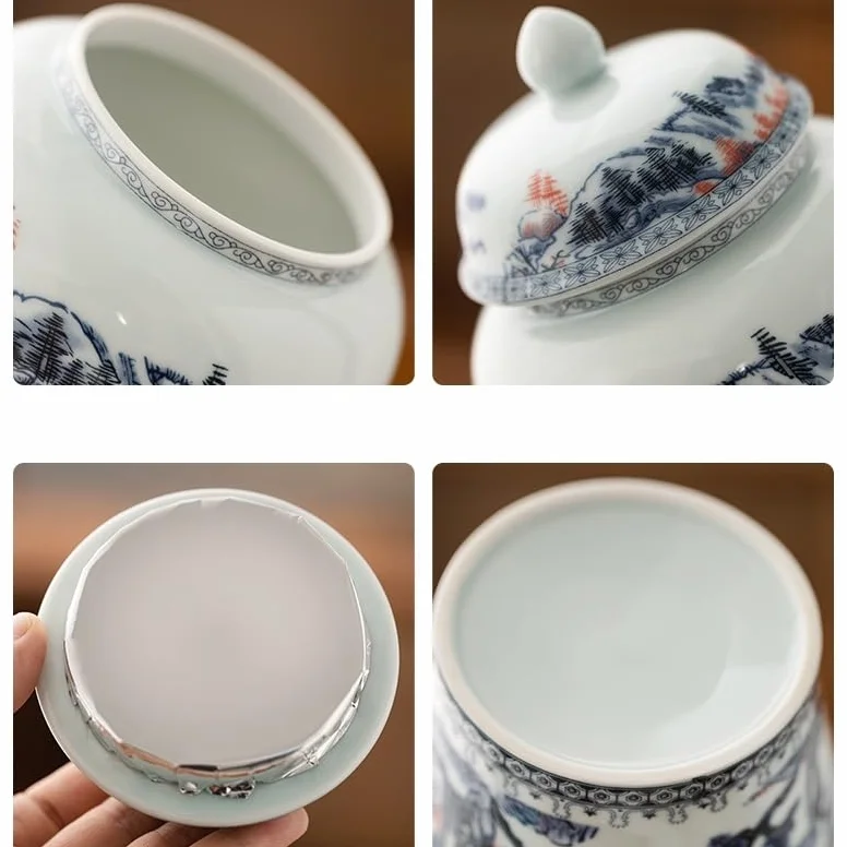 Dzbanek na herbatę Ceramiczne pudełko na herbatę, pudełko na prezent, uniwersalna czarna herbata, zielona herbata, zamknięte puszki na herbatę, puszki na herbatę