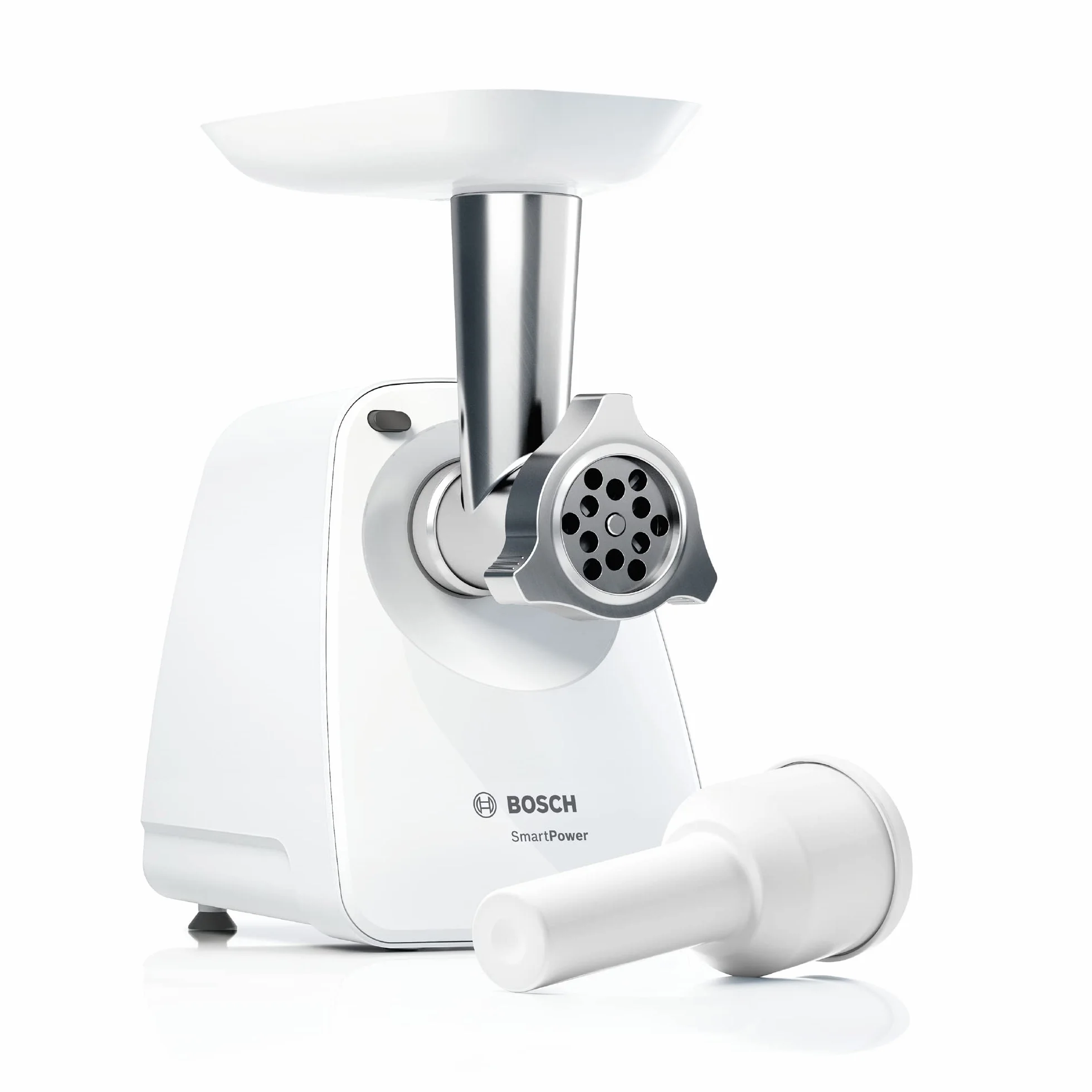 Bosch Elettrodomestici MFW2500W SmartPower Maszynka Do Mięsa, Plastik, 1500/350 W, Biały/Srebrny