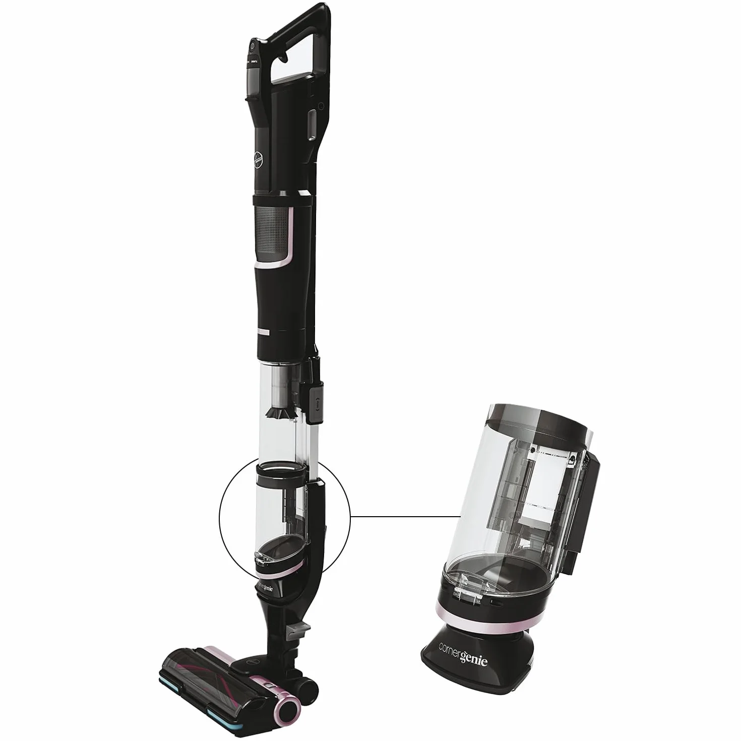 HOOVER HFX odkurzacz akumulatorowy bezprzewodowy z dyszą do sierści zwierzęcej LED CORNER GENIE™ ANTI-TWIST