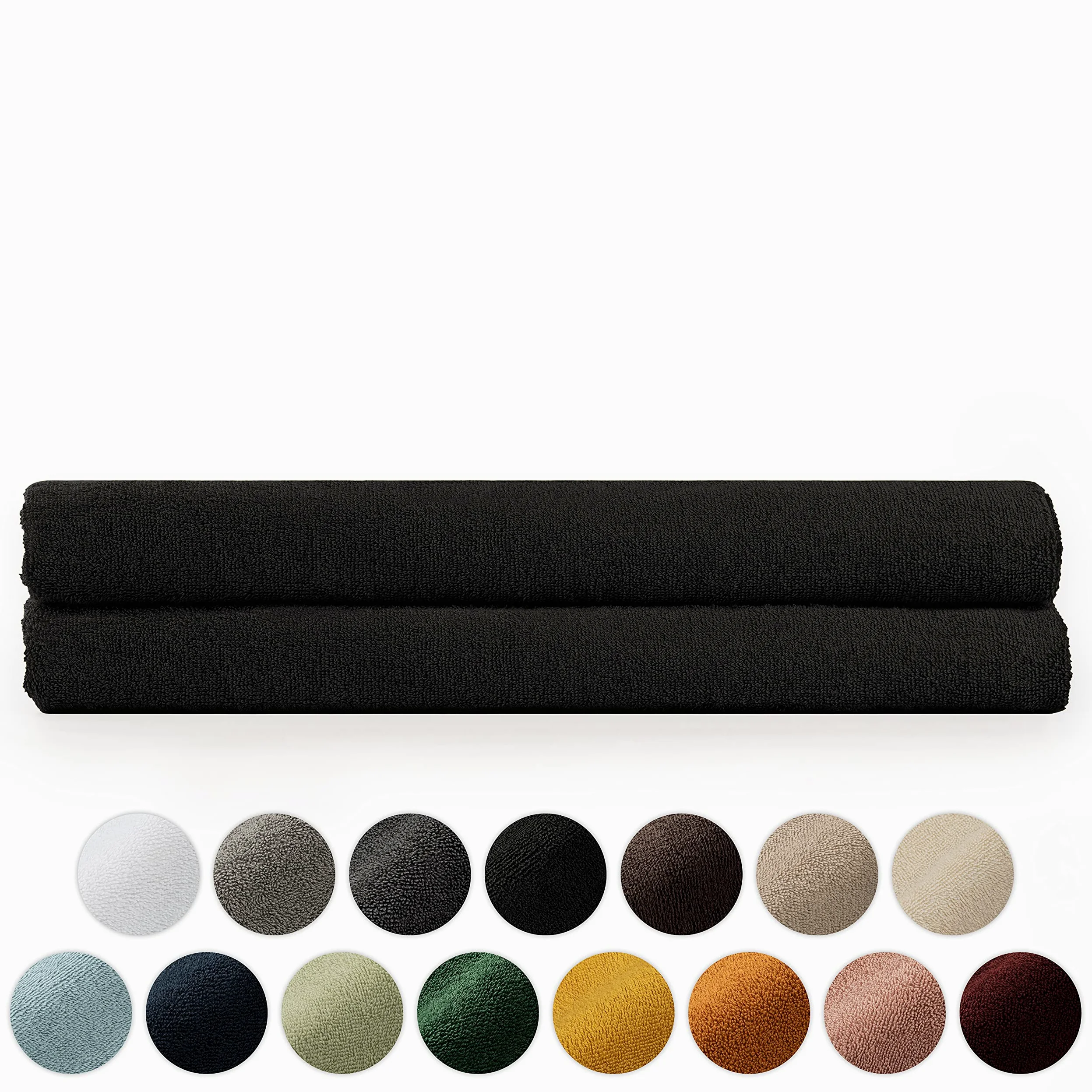 Blumtal Premium zestaw ręczników frotte z pętlą do zawieszania - bawełna certyfikowana Oeko-TEX, miękkie, chłonne - 2x ręcznik do sauny (80x200 cm), czarny