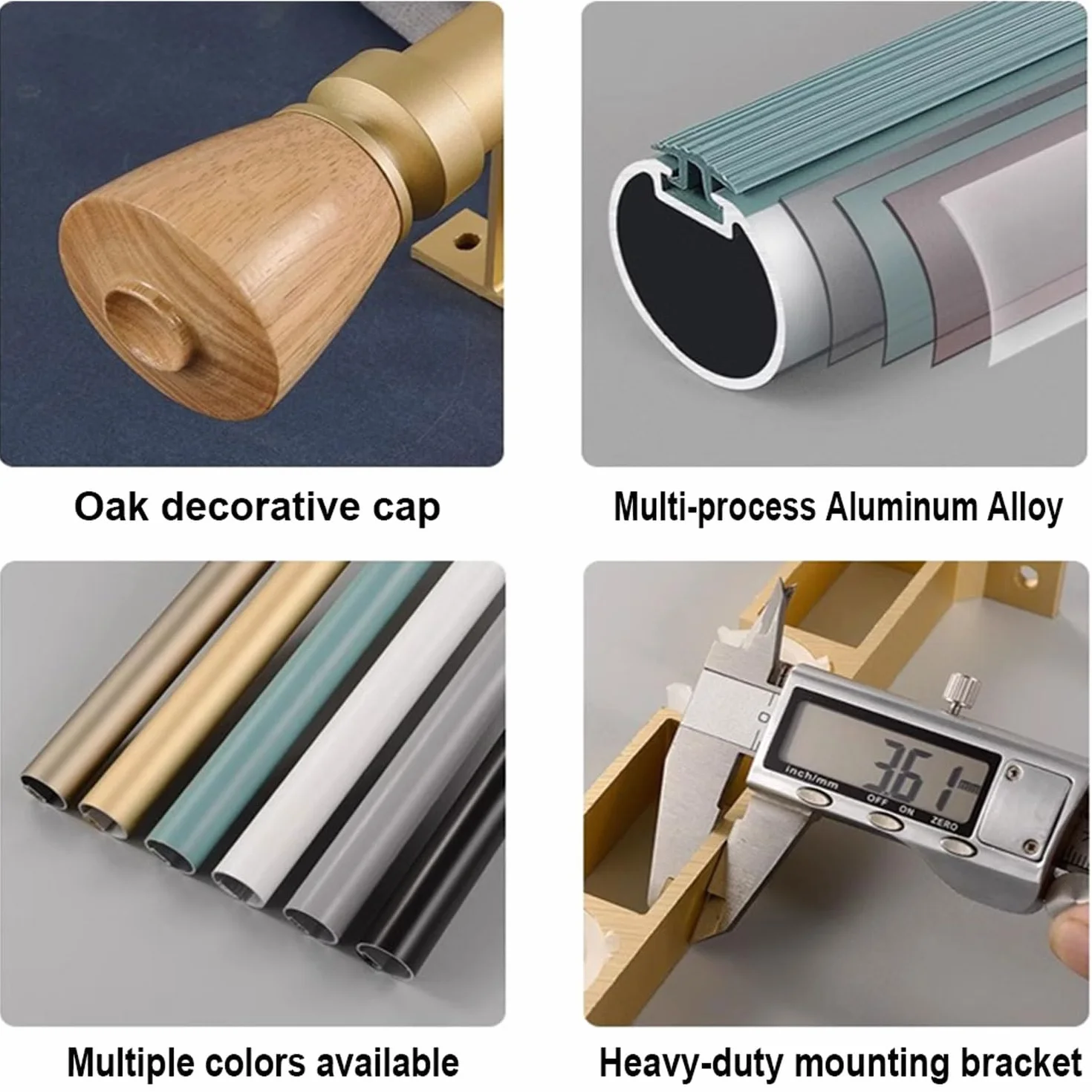 Aluminiowa szyna do zasłon, 2-warstwowa przegroda, łatwa instalacja, nowoczesny design, do salonu i sypialni, do użytku na zewnątrz (złota, 1,2 m)