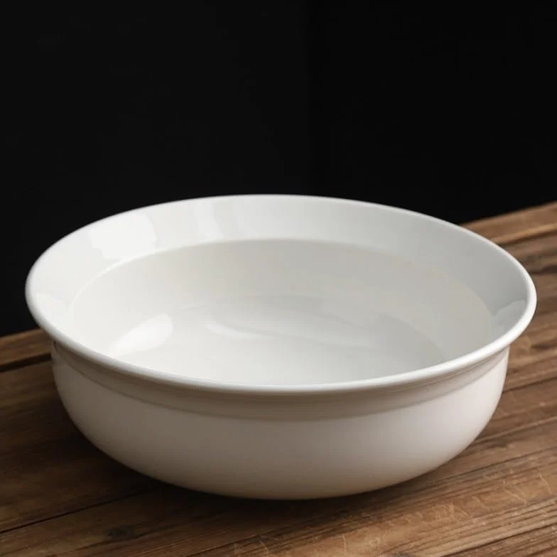 Miska zupy Duża ceramiczna miska do zupy, zagęszczona miska na zupę o dużej pojemności, miska na parze warzywa, zupa gulaszowa, duża miska, biała miska na sałatkę ceramiczna miska na zupę