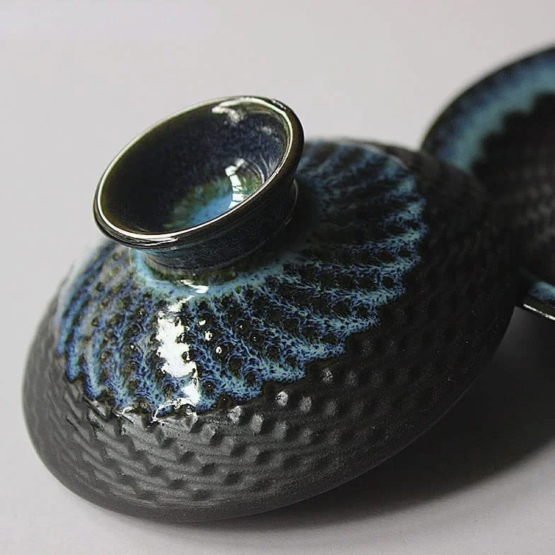 Gaiwan ceramiczny glazurowany w piecu, filiżanka porcelanowa kungfu, chińska filiżanka retro, Sancai Gaiwan ze spodkiem z pokrywką