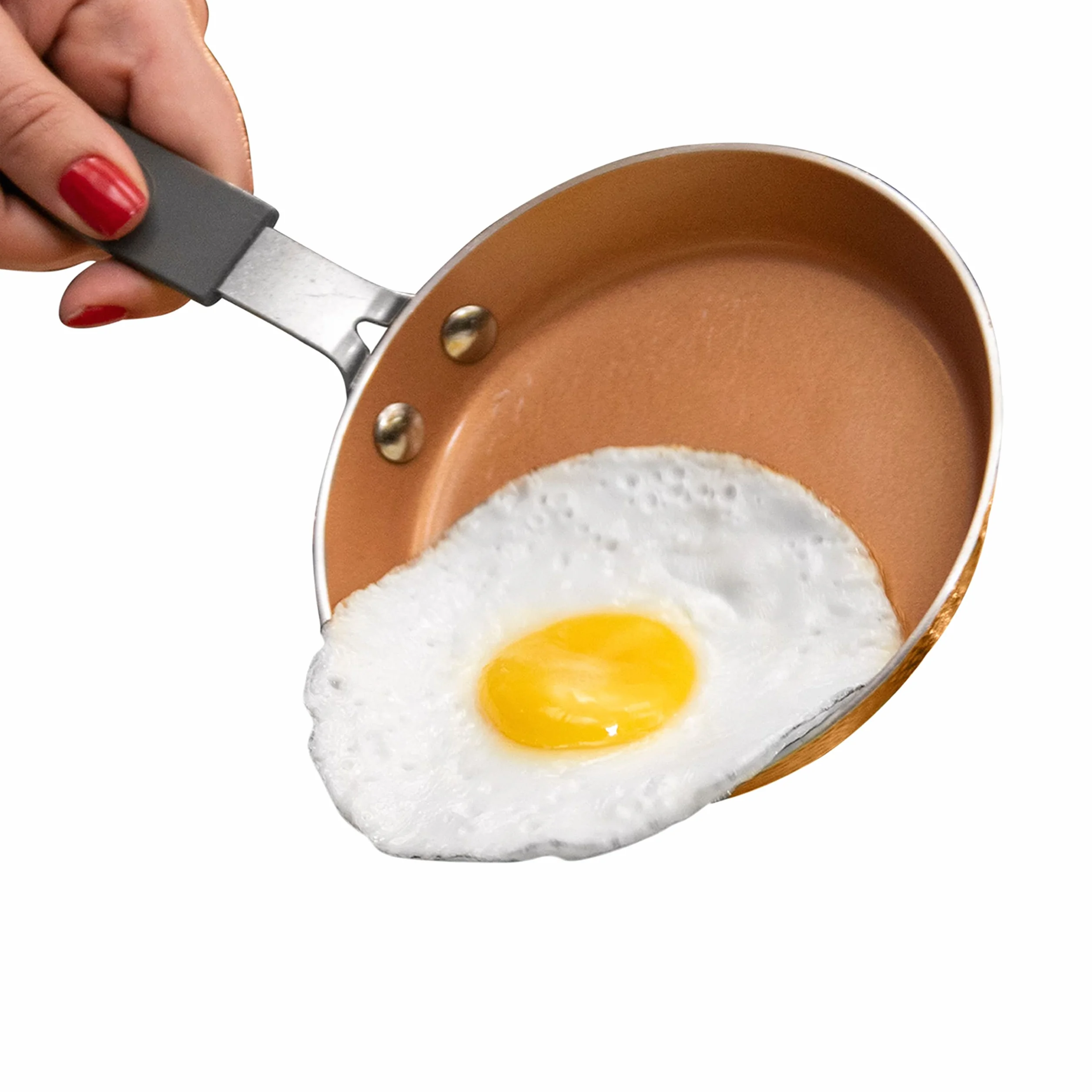 Gotham Steel 2766 Młotkowana mini patelnia do jajek i omletów, aluminium, miedź