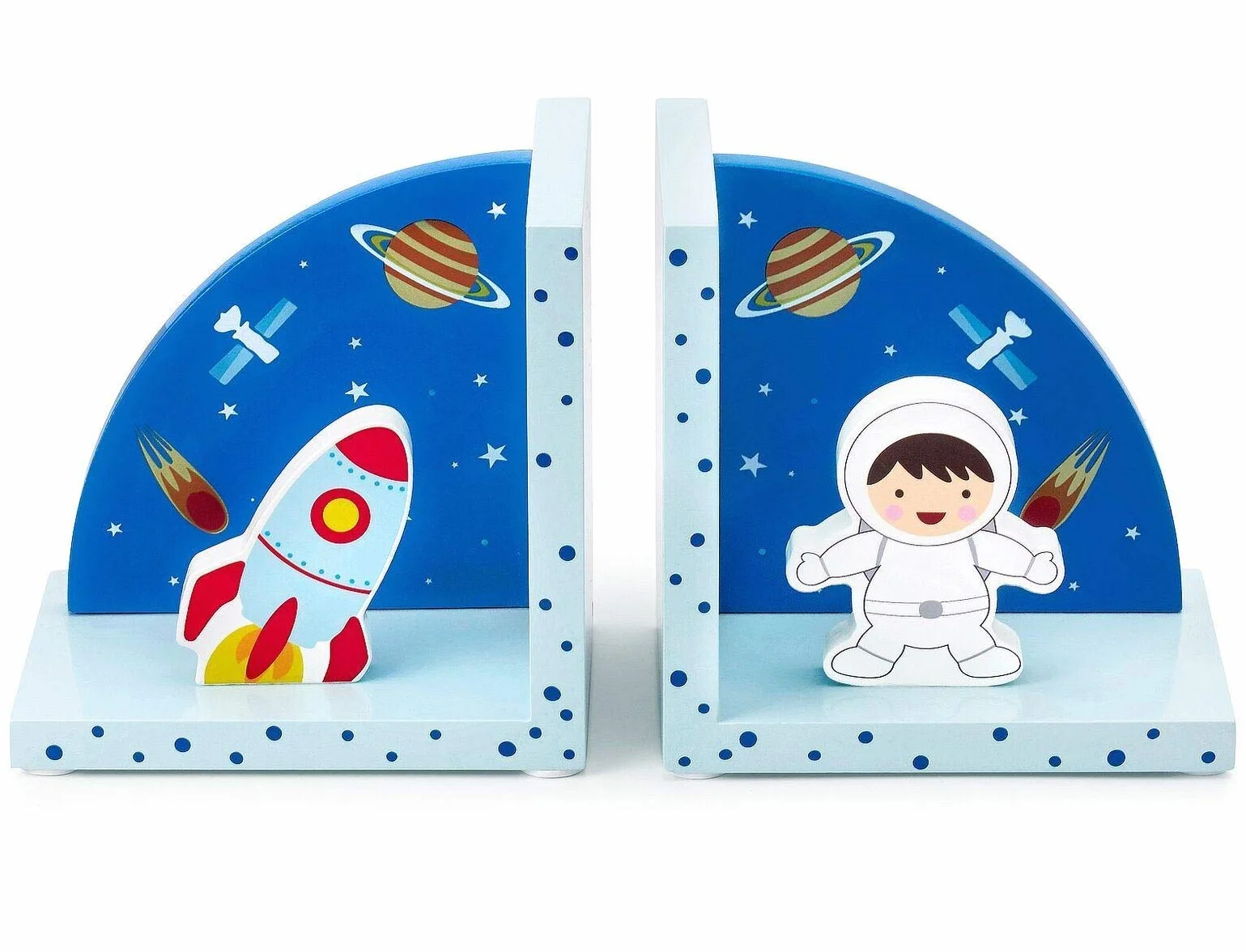 Mousehouse Gifts 3D Rocket Space tematyczne drewniane podpórki dla dzieci dla chłopców lub dziewcząt do pokoju dziecięcego lub sypialni