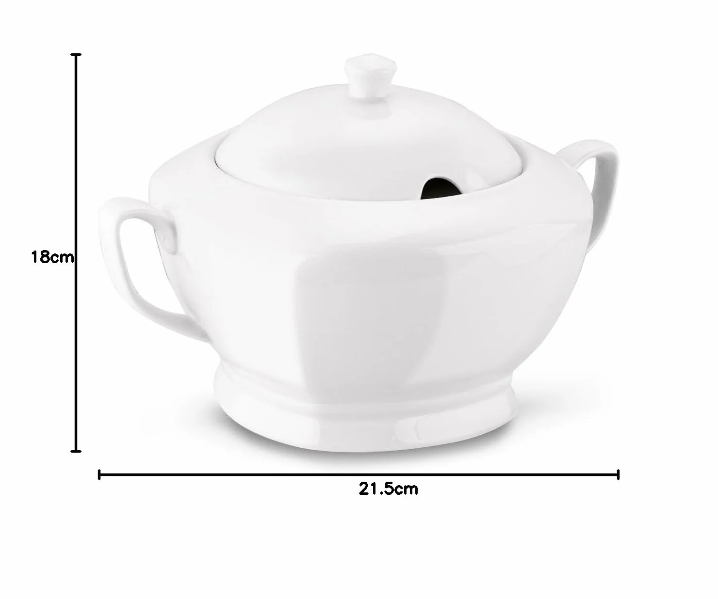 Waza do zupy Tadar 2,5 l biała Waza porcelanowa do podawania rosołu i innych zup