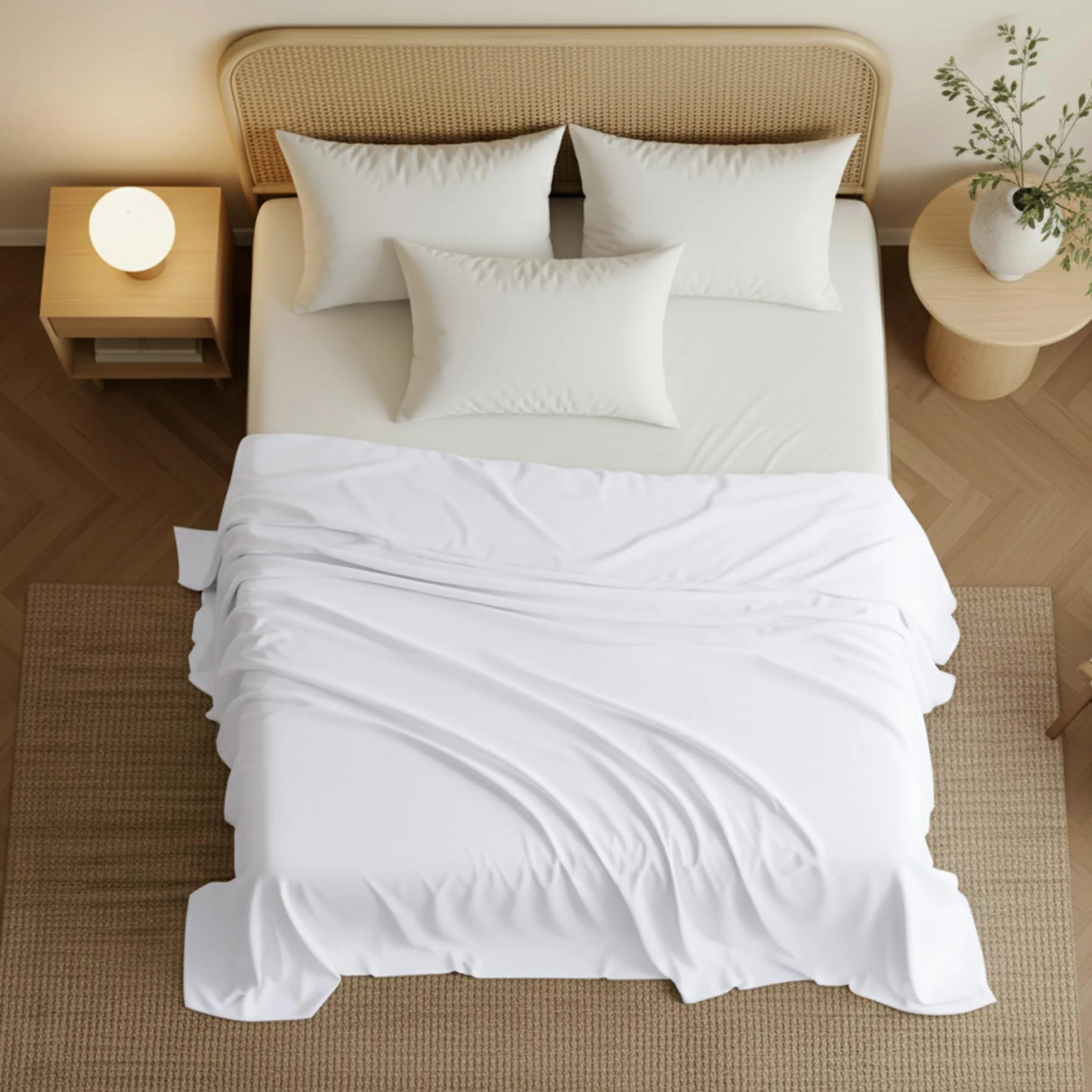 Utopia Bedding Płaskie prześcieradło (Queen, White) szczotkowana aksamitna mikrofibra, oddychające, bardzo miękkie i wygodne - odporne na zagniecenia, blaknięcie, plamy i ścieranie - jakość hotelowa