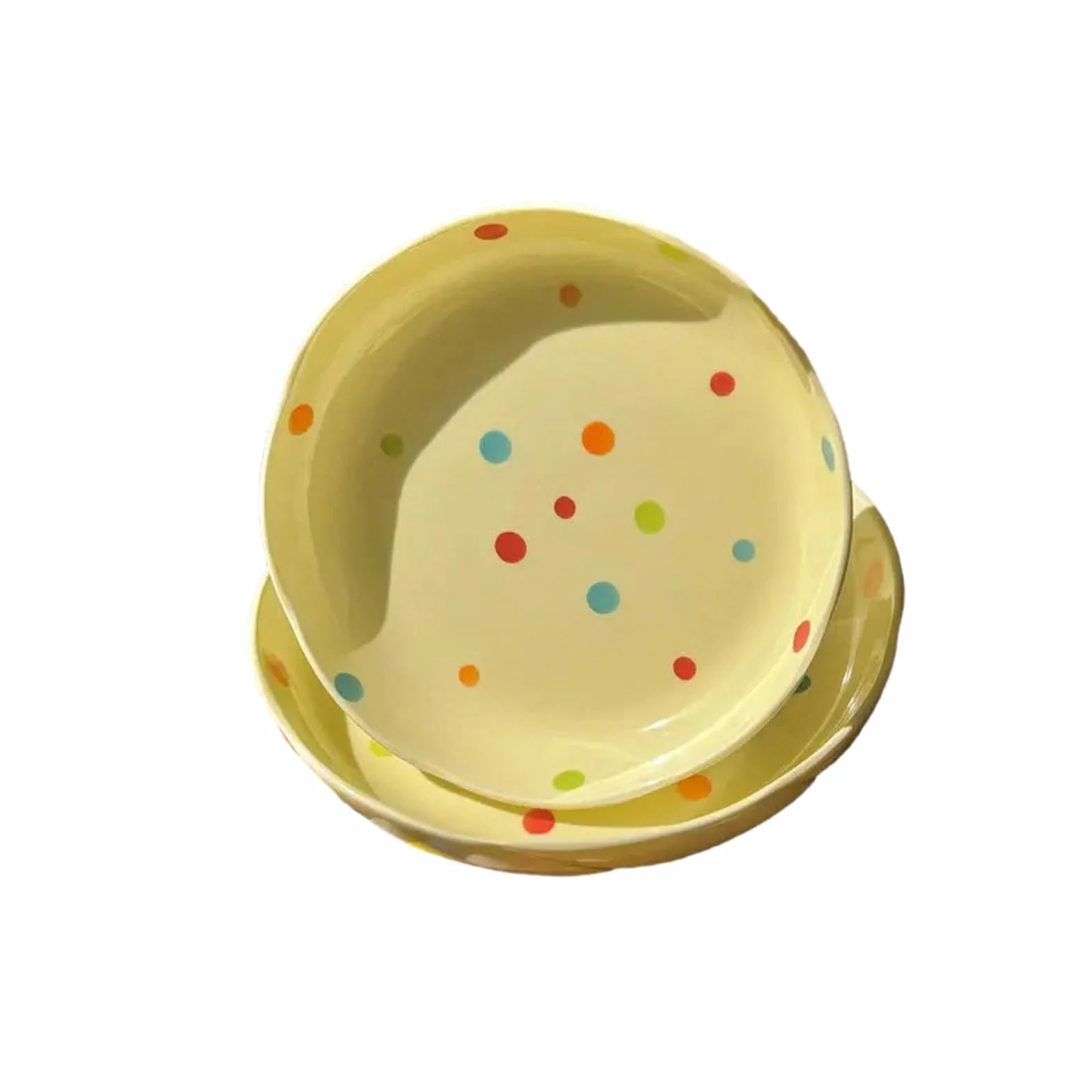Ceramiczna kolorowa bąbelkowa podszkliwna kolorowa miska do zupy domowe wykwintne talerze wysokotemperaturowe - [2] 20 cm talerze