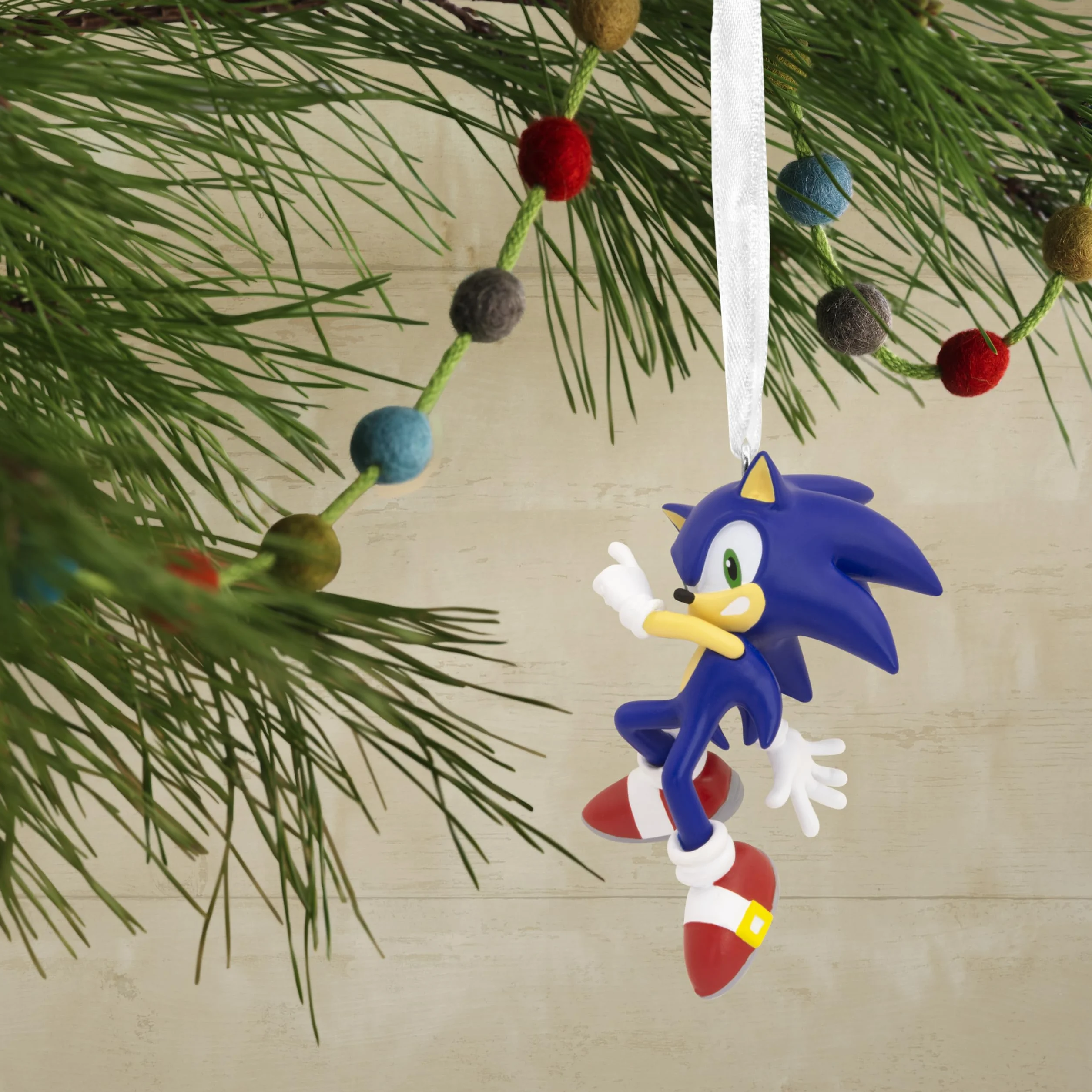 Hallmark Sonic the Hedgehog wisząca ozdoba, retro dekoracja drzewka do gier, wisząca ozdoba z żywicy, świąteczna ozdoba wisząca, prezenty na Boże Narodzenie