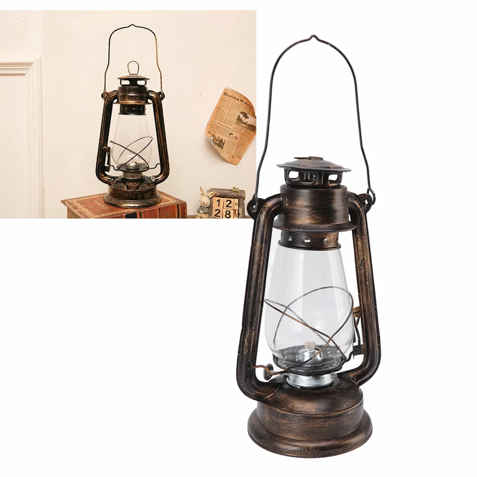 Vintage metalowa olejowa burza latarnia palenie huragan latarnia retro lampy naftowe na kemping piesze wycieczki dekoracja patio