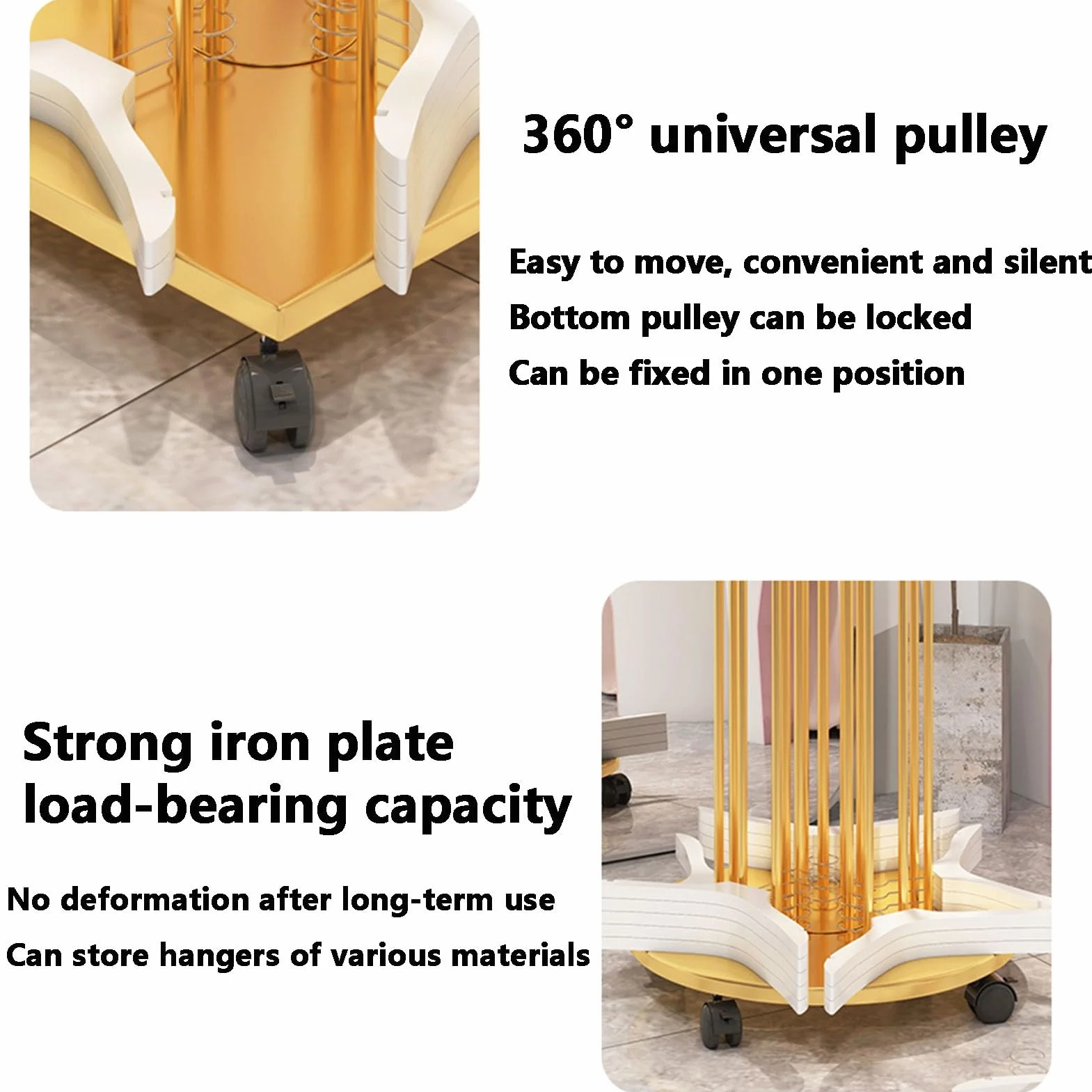 Metalowy wózek do przechowywania na 4 kółkach, oszczędność miejsca, na 125 wieszaków, idealny do sypialni, pralni i sklepów odzieżowych, eleganckie srebrne wykończenie