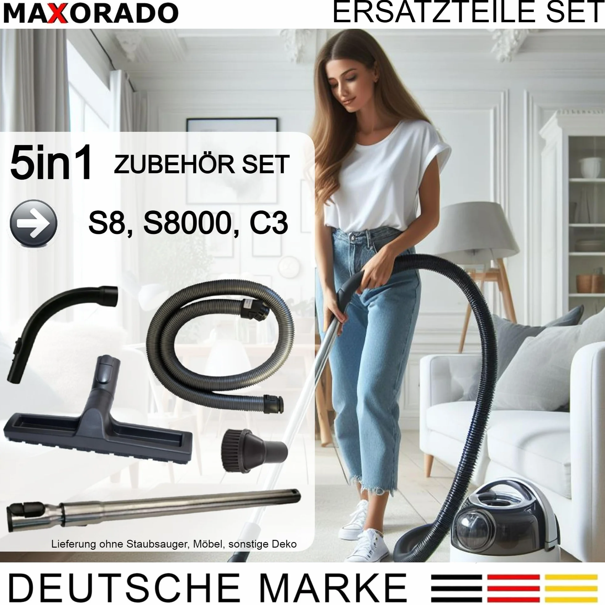 Dysza podłogowa + rura + uchwyt + wąż do odkurzacza + pędzel ssący kompatybilny z Miele C2 Complete C3 S8 S8340 S8430 S8360 Series 10563760 7863552 7863554 7863555 Dysza do odkurzacza Uchwyt
