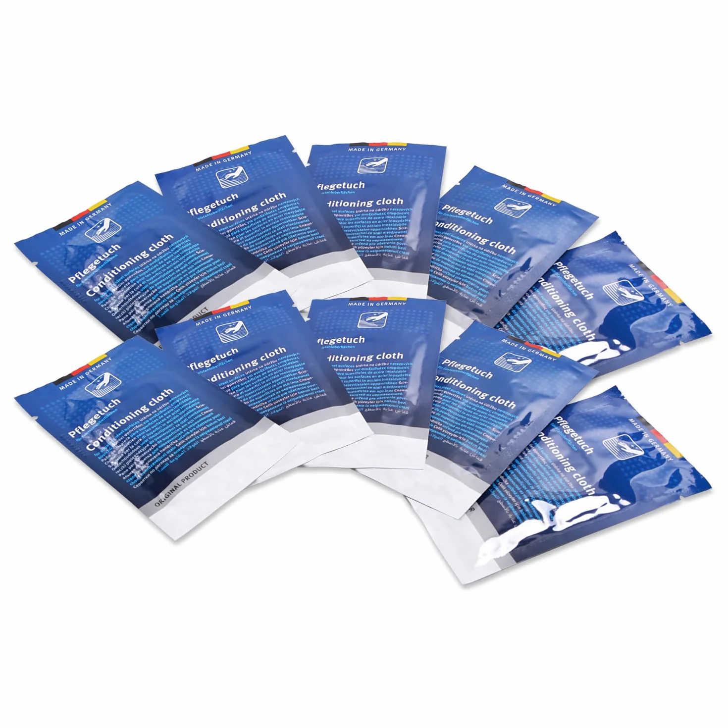 VIOKS Ściereczka do pielęgnacji powierzchni ze stali nierdzewnej, 10 x zamiennik do Bosch 00311944 Protect, stal nierdzewna, chusteczki do pielęgnacji piekarnika, płyty kuchennej, lodówki, kuchenki mikrofalowej, maszyny kuchennej