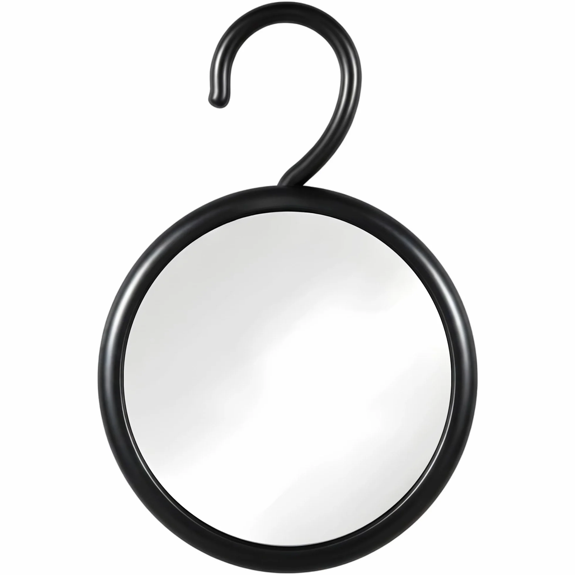 MIRRORVANA Lusterko prysznicowe do golenia z haczykiem do zawieszenia, odporne na zaparowanie, nietłukąca się powierzchnia i obrót o 360°, 43 cm (czarne)
