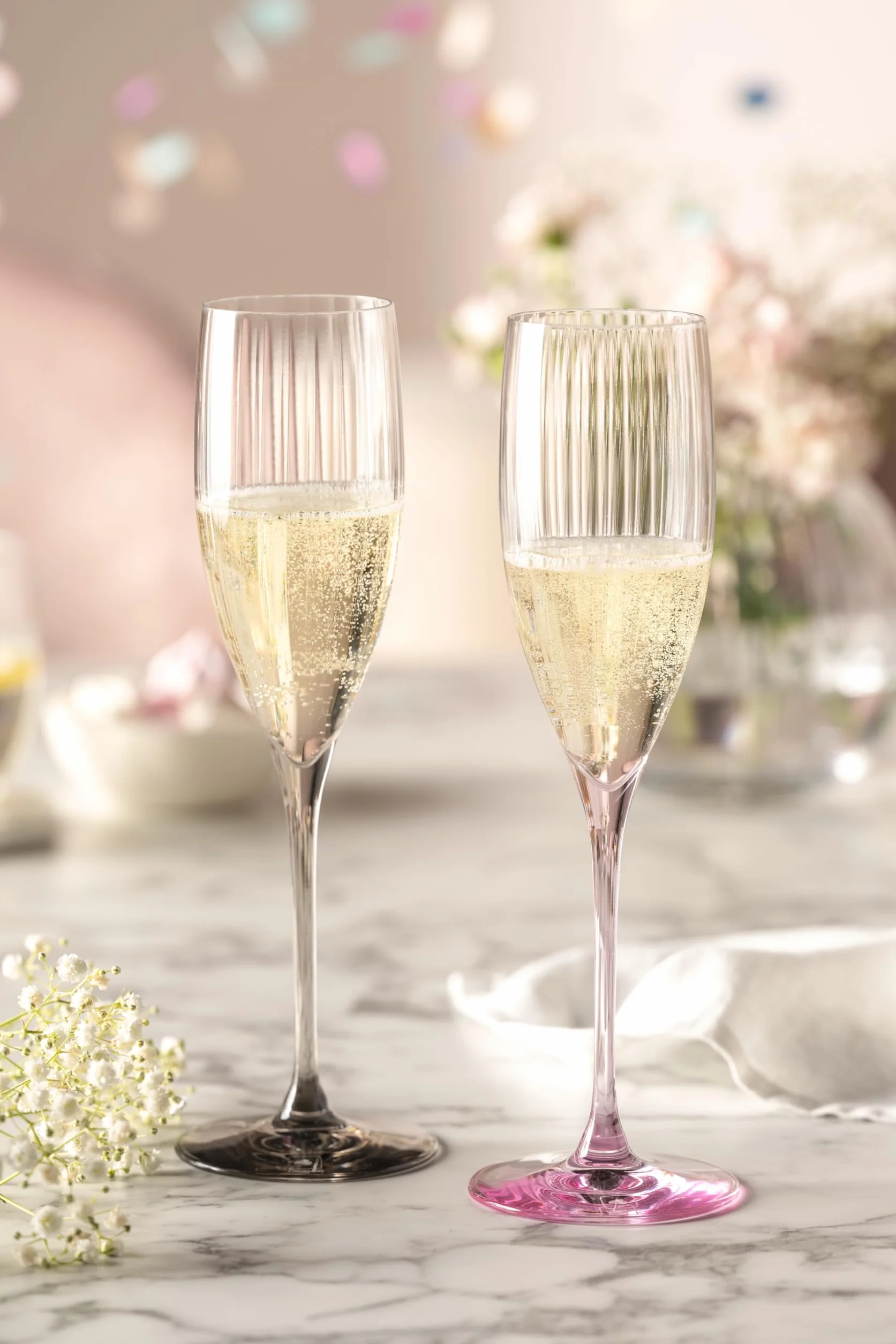 LEONARDO HOME Poesia 022381 kieliszki do szampana zestaw 6 kieliszków do szampana nadają się do mycia w zmywarce, wysokość 25 cm, 250 ml szary