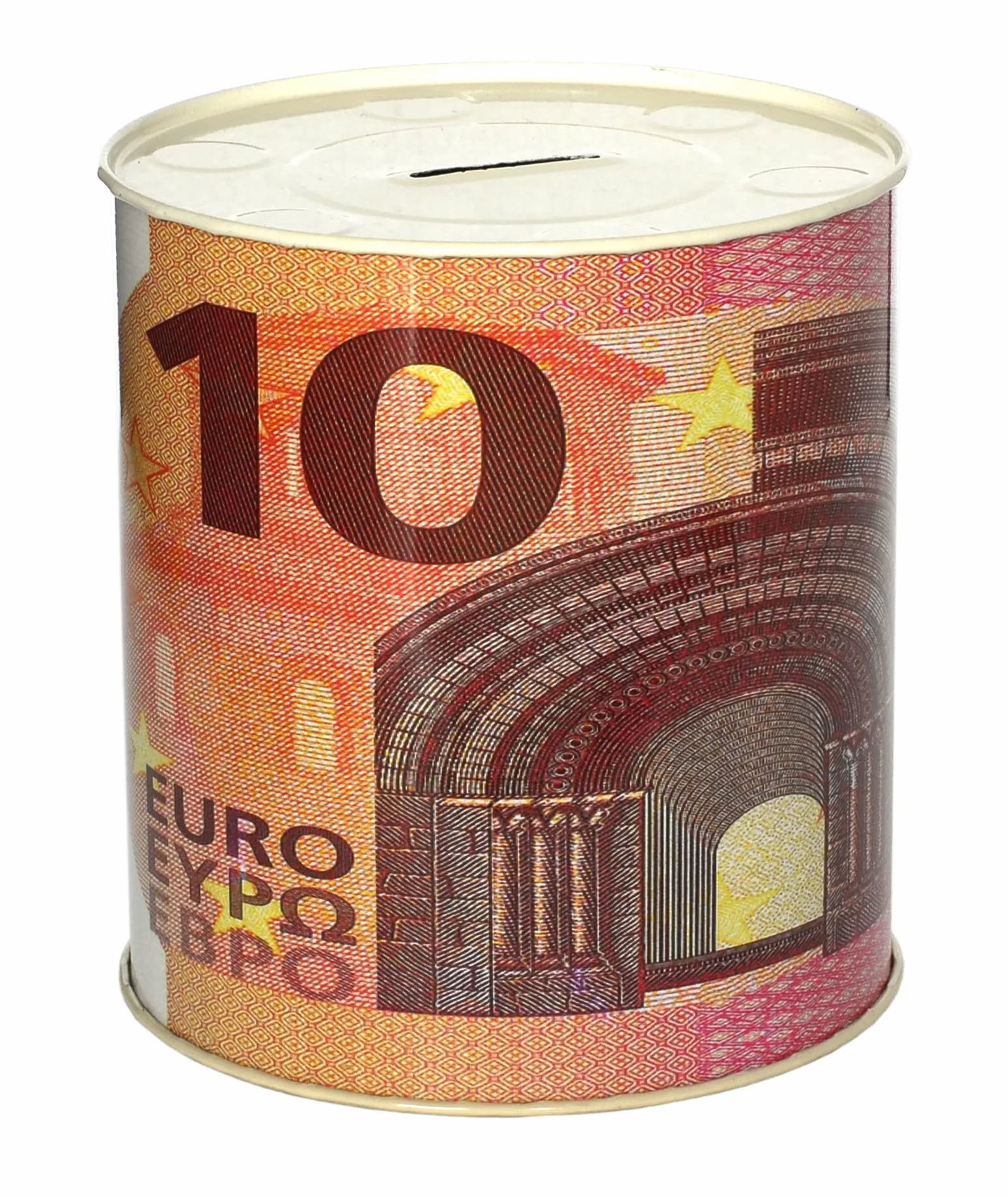 1 Skarbonka Pieniądze Papier Moneta Banknoty Metalowe Nieotwierane Metalowe (Losowy banknot euro) 14 x 13 cm