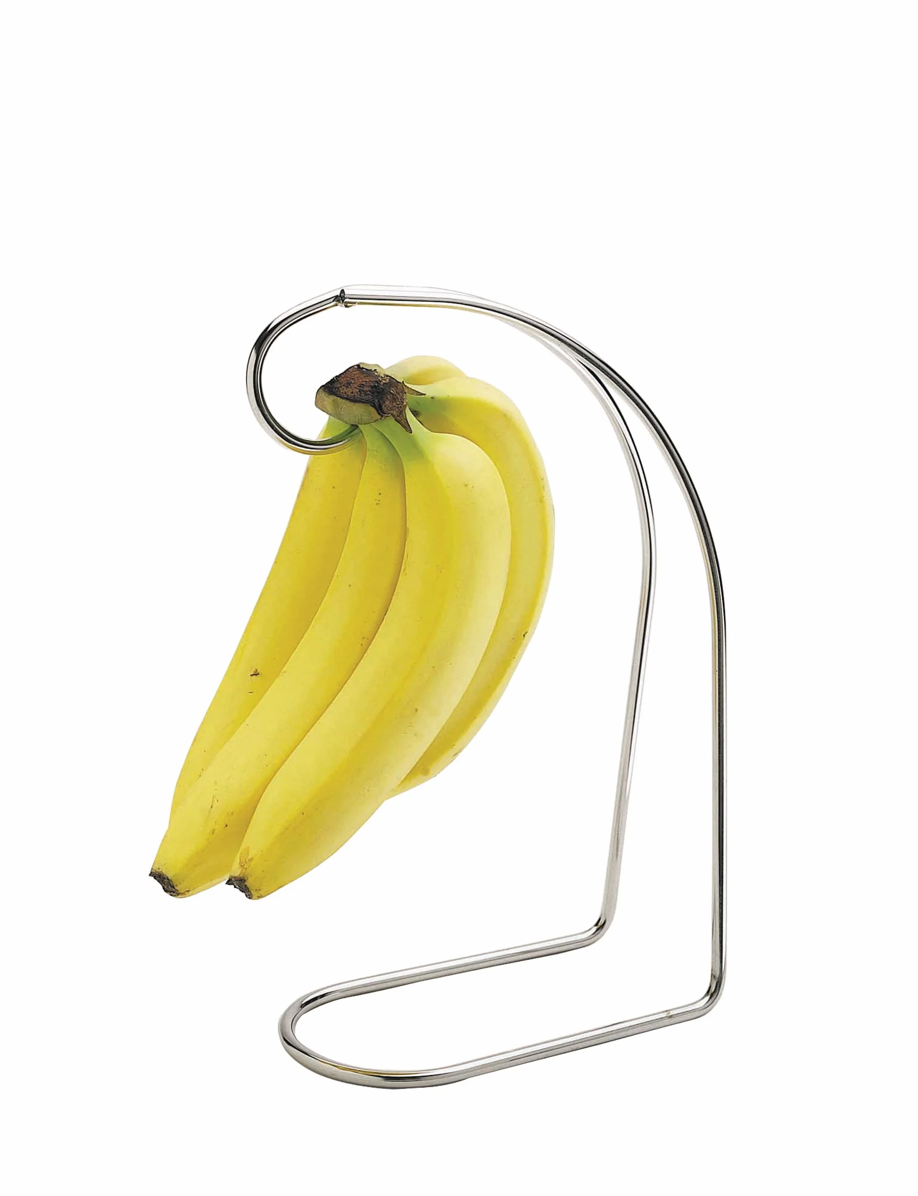 KitchenCraft Uchwyt na Banany, Metalowy, Chromowane Wykończenie, 17,5 × 8,5 × 34 cm - Kolor Srebrny