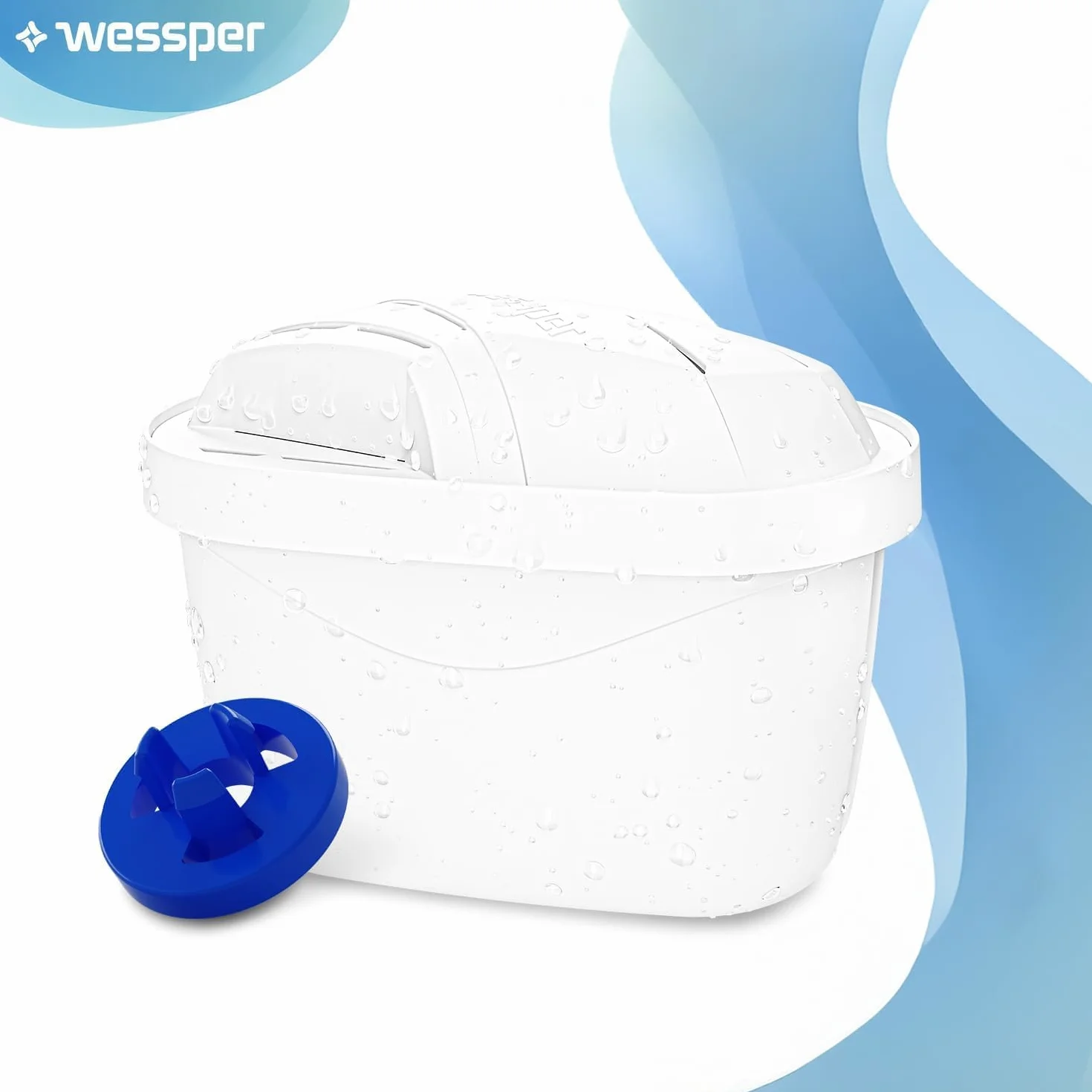 Wessper Filtry do Dzbanka Filtrującego Wodę, Redukcja Chloru i Metali Ciężkich | Filtry są zamiennikami dla filtrów Dafi Unimax Aquaphor A5 BRITA Maxtra+ PHILIPS AWP212/10 – Zestaw 6 Sztuk