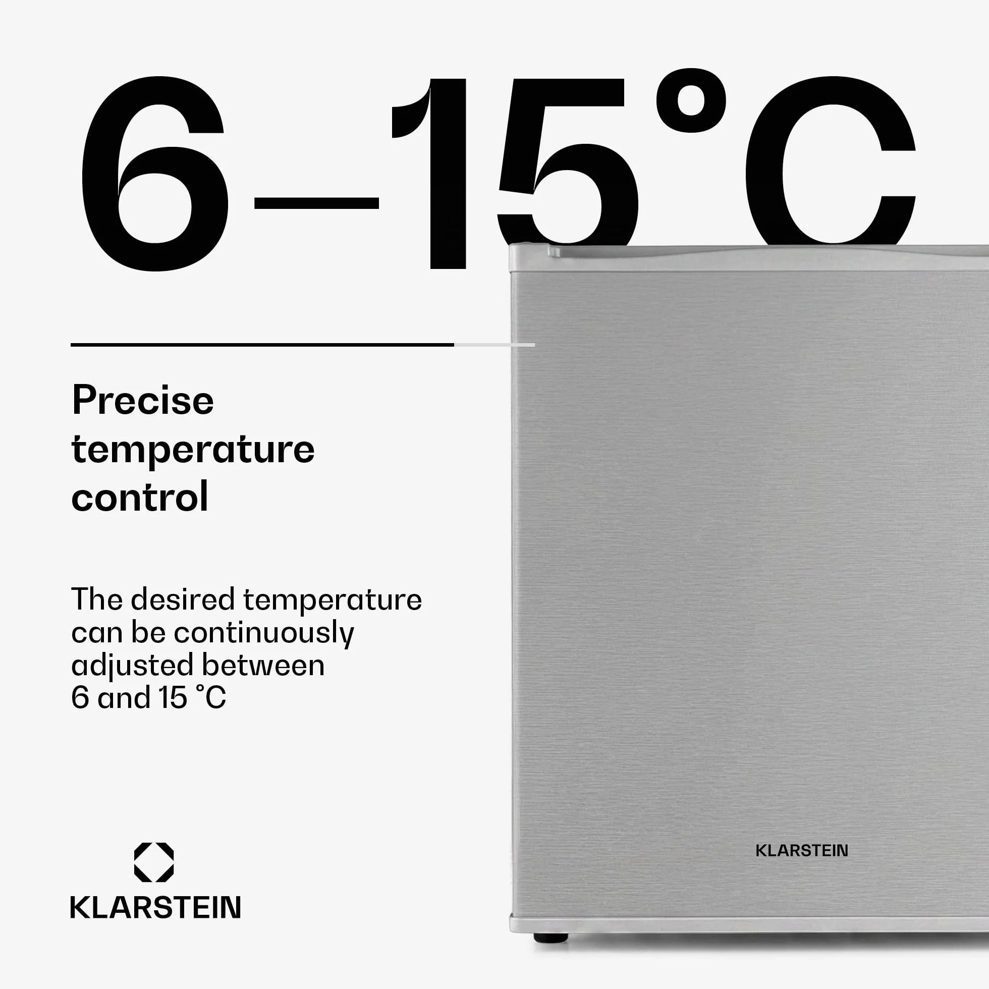 Klarstein Happy Hour minibar 37L lodówka kompresorowa 5-15°C srebrny