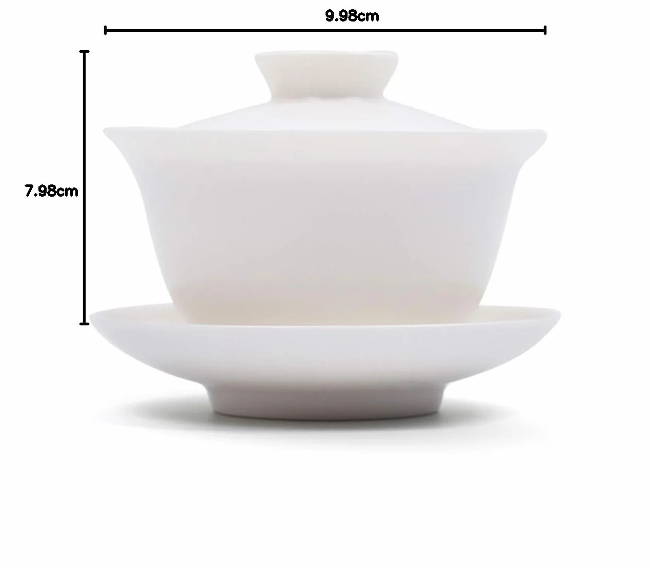 Ceramiczny zestaw do herbaty Gaiwan, kubek do herbaty Gai Wan na chińską ceremonię parzenia herbaty Gong Fu do parzenia luźnej herbaty oolong lub czarno-zielonej herbaty kwiatowej (biały)