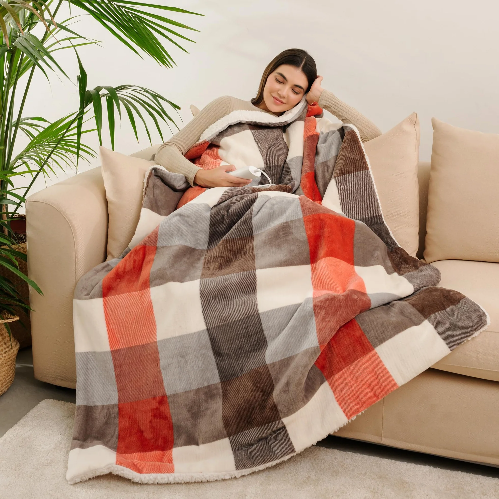 Imetec Adapto Tartan Festival koc elektryczny 160x120 cm 6 temperatur
