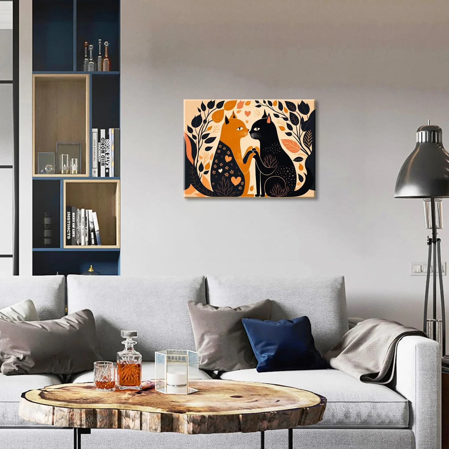 Obrazy z Kotami na Płótnie 40x30 cm Dekoracja Ścienna z Ramą