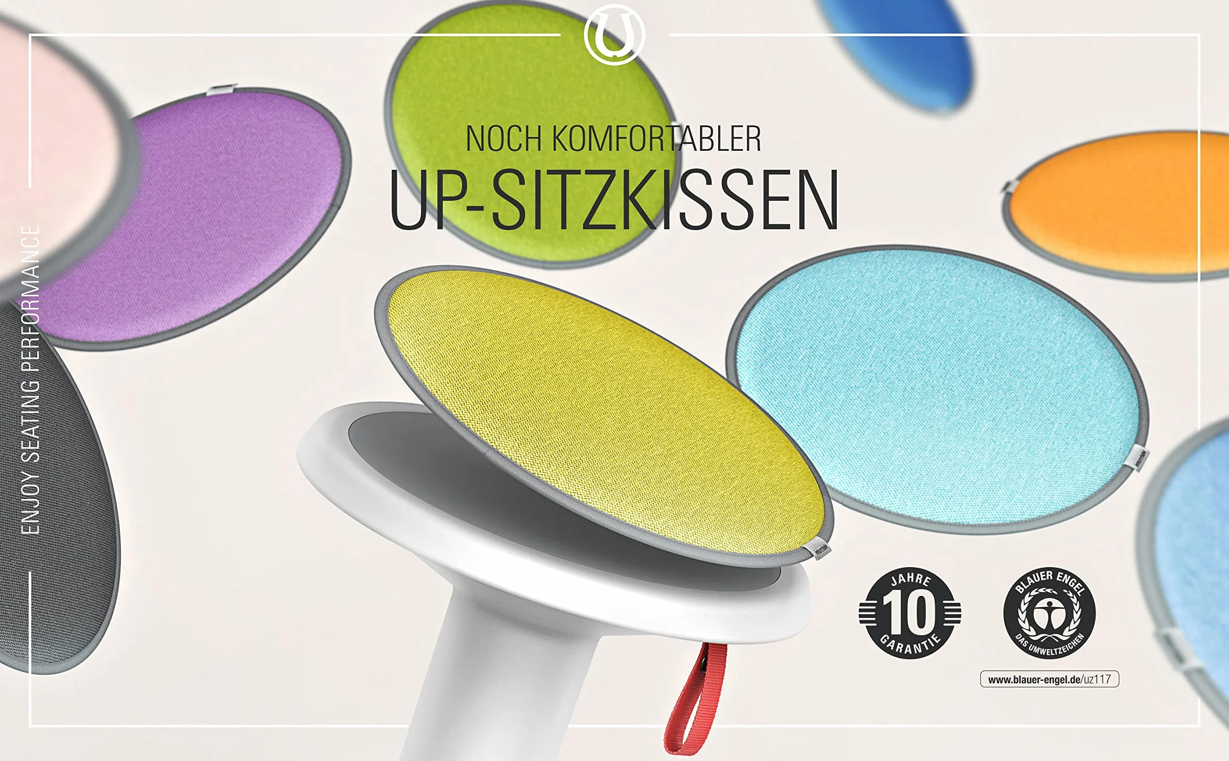 Interstuhl® UPis1 poduszka do siedzenia premium – wyjątkowo wygodna poduszka na krzesło idealnie nadaje się na taboret, krzesła, ławki i podłogi (edycja standardowa, głęboka czerń)