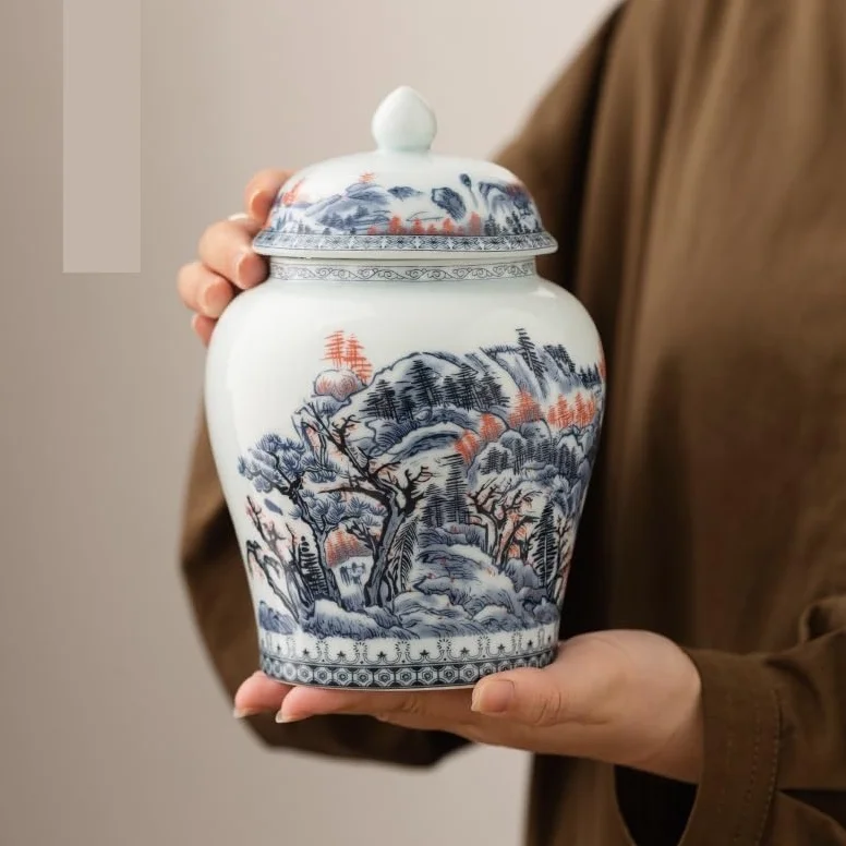 Dzbanek na herbatę Ceramiczne pudełko na herbatę, pudełko na prezent, uniwersalna czarna herbata, zielona herbata, zamknięte puszki na herbatę, puszki na herbatę