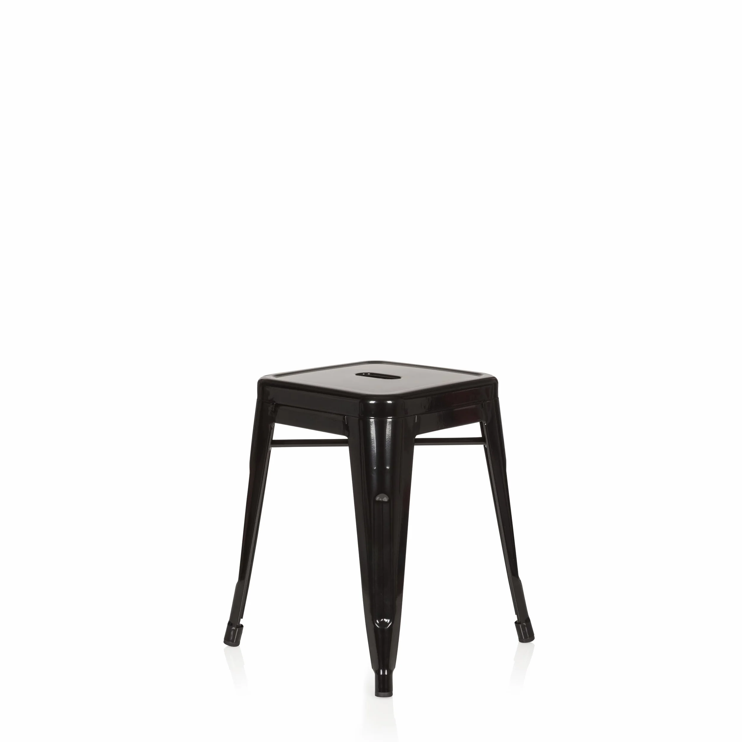 hjh OFFICE 645000 metalowy taboret VANTAGGIO czarny taboret do siedzenia w stylu industrialnym, można układać w stos, niski