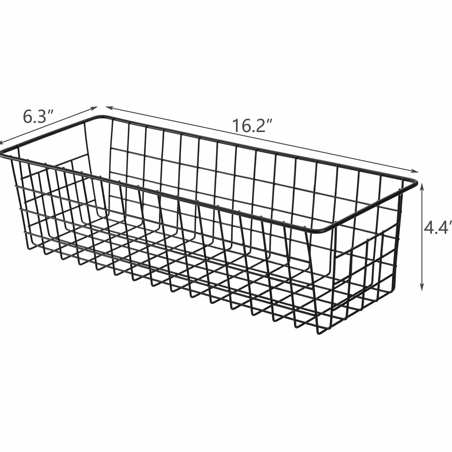 Hedume 2-pak metalowy drut organizer do przechowywania żywności z uchwytami, uniwersalny organizer do kuchni, spiżarni, szafy, pralni, szaf, łazienki - czarny
