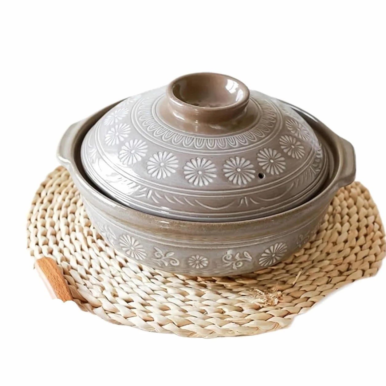 Ceramiczne garnki kuchenne, Ceramiczny gorący garnek, żaroodporna zapiekanka z pokrywką(1L)