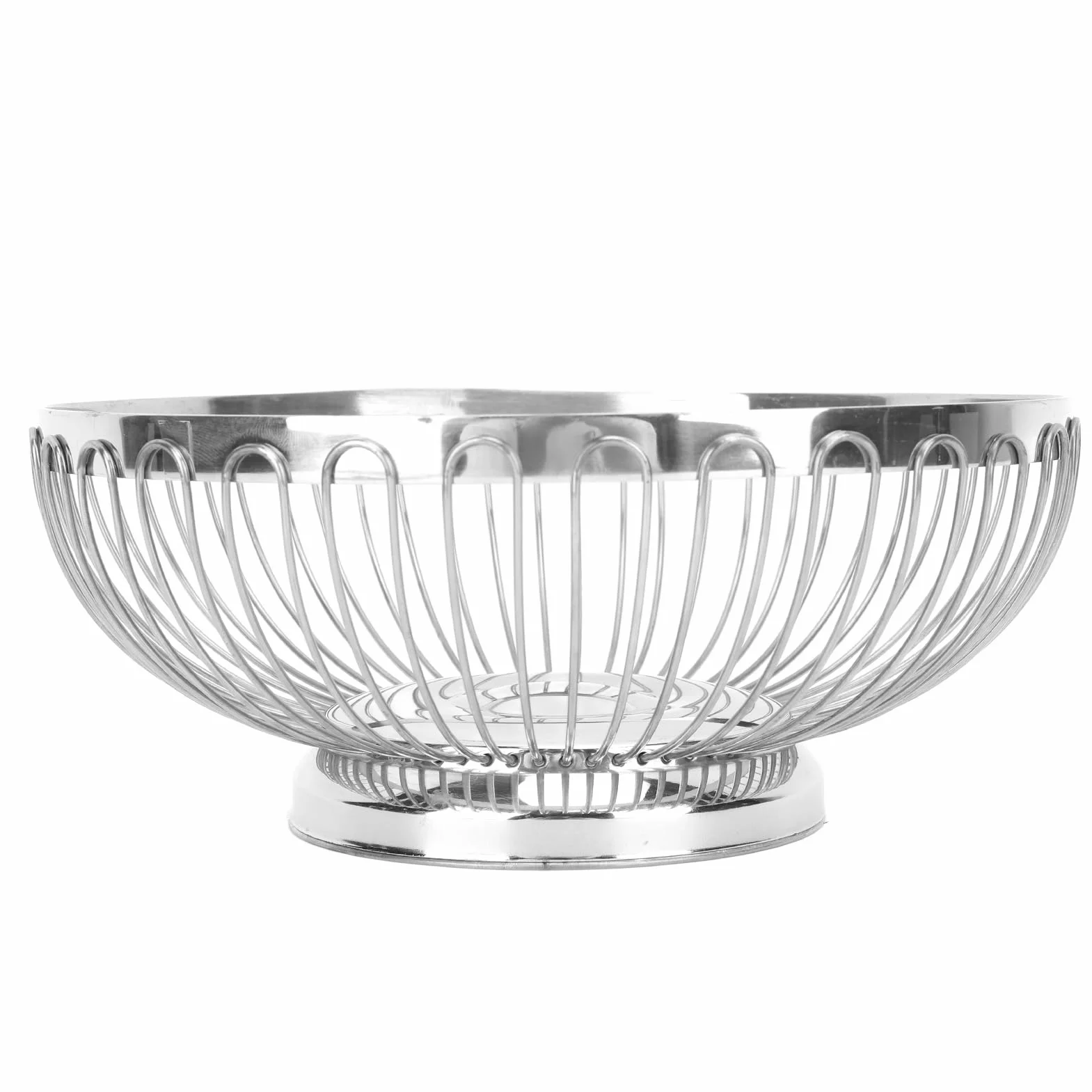 Kosz na Owoce ze Stali Nierdzewnej, Dekoracyjna Metalowa Miska na Owoce do Domowej Kuchni, Polerowana na Lustro (XL)