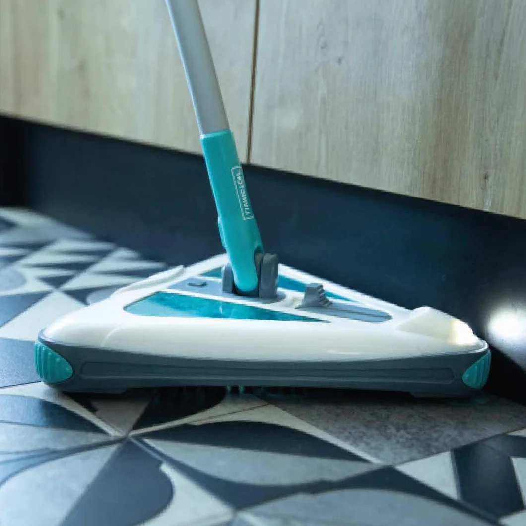 Elektryczny Mop do Podłóg - 4 Obrotowe Szczotki 360º z Pojemnikiem - Bezprzewodowa Zamiatarka z Oświetleniem LED - Składany Mop idealny do Drewna, Płytek, Laminatu i Dywanów