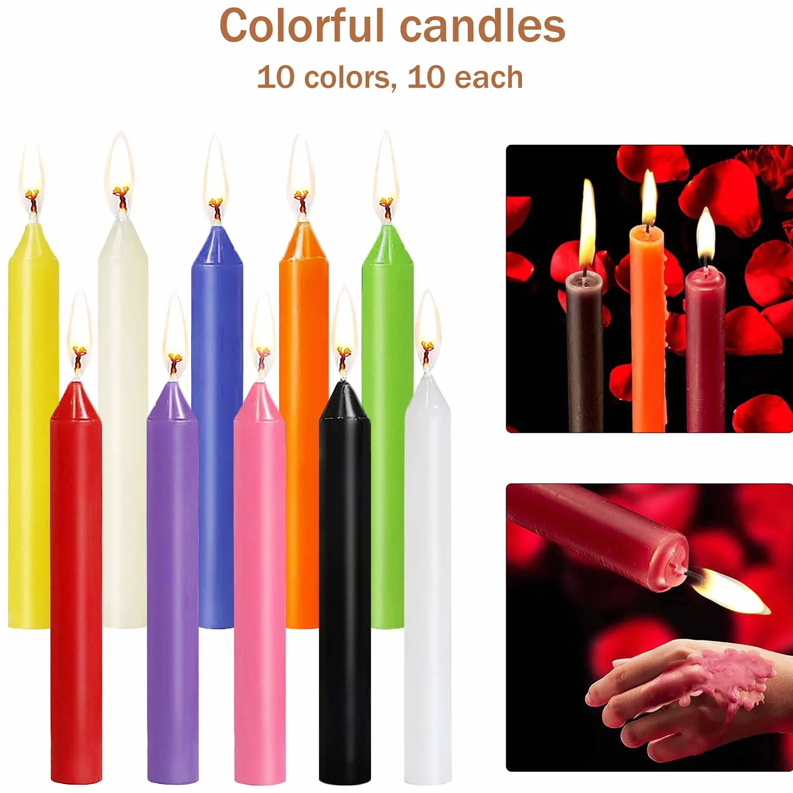 Candle 100 małych świec Dripless, świece do chimes, magii, społeczności, na urodziny, bankiet, rytuały, dekoracja imprezowa (10 kolorów), z wypalaniem bez pozostawiania śladów