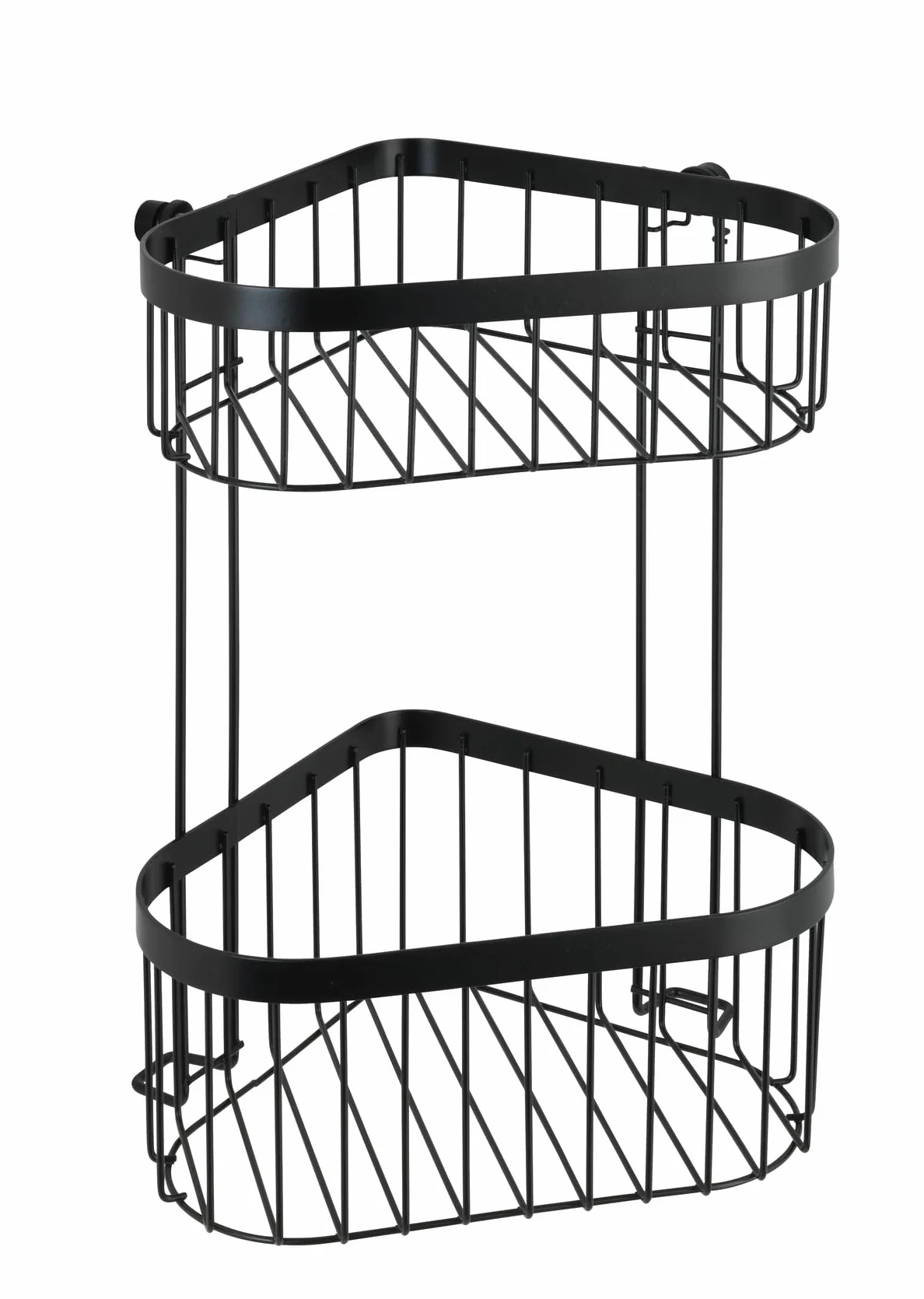 Wenko Classic Plus 23882100 regał narożny, 2 poziomy, 23,5 x 33 x 18,5 cm, stal nierdzewna, czarna