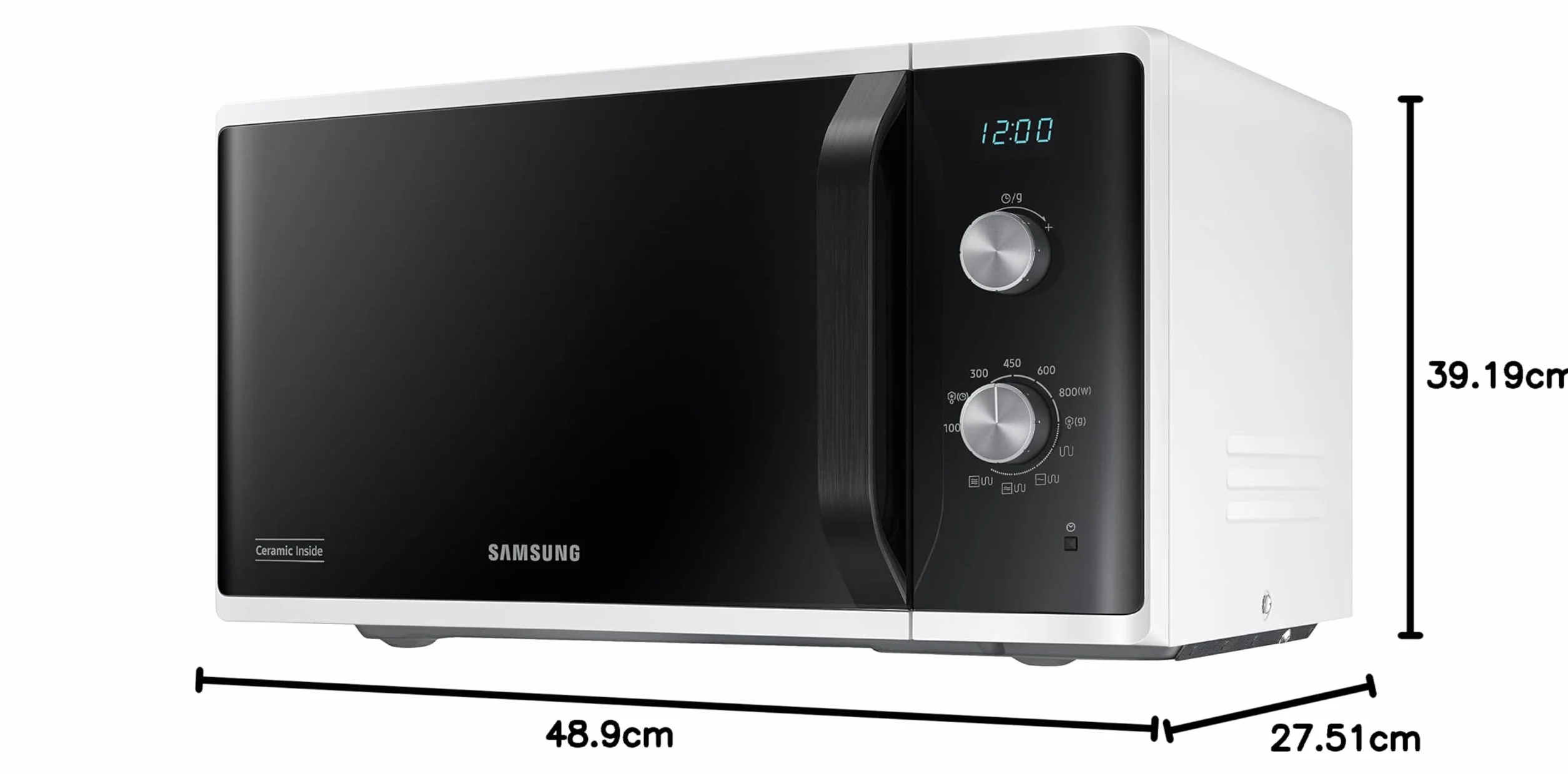 Samsung Microonde MG23K3614AW kuchenka mikrofalowa, 23 litry, 800 W, grill 1100 W, biały