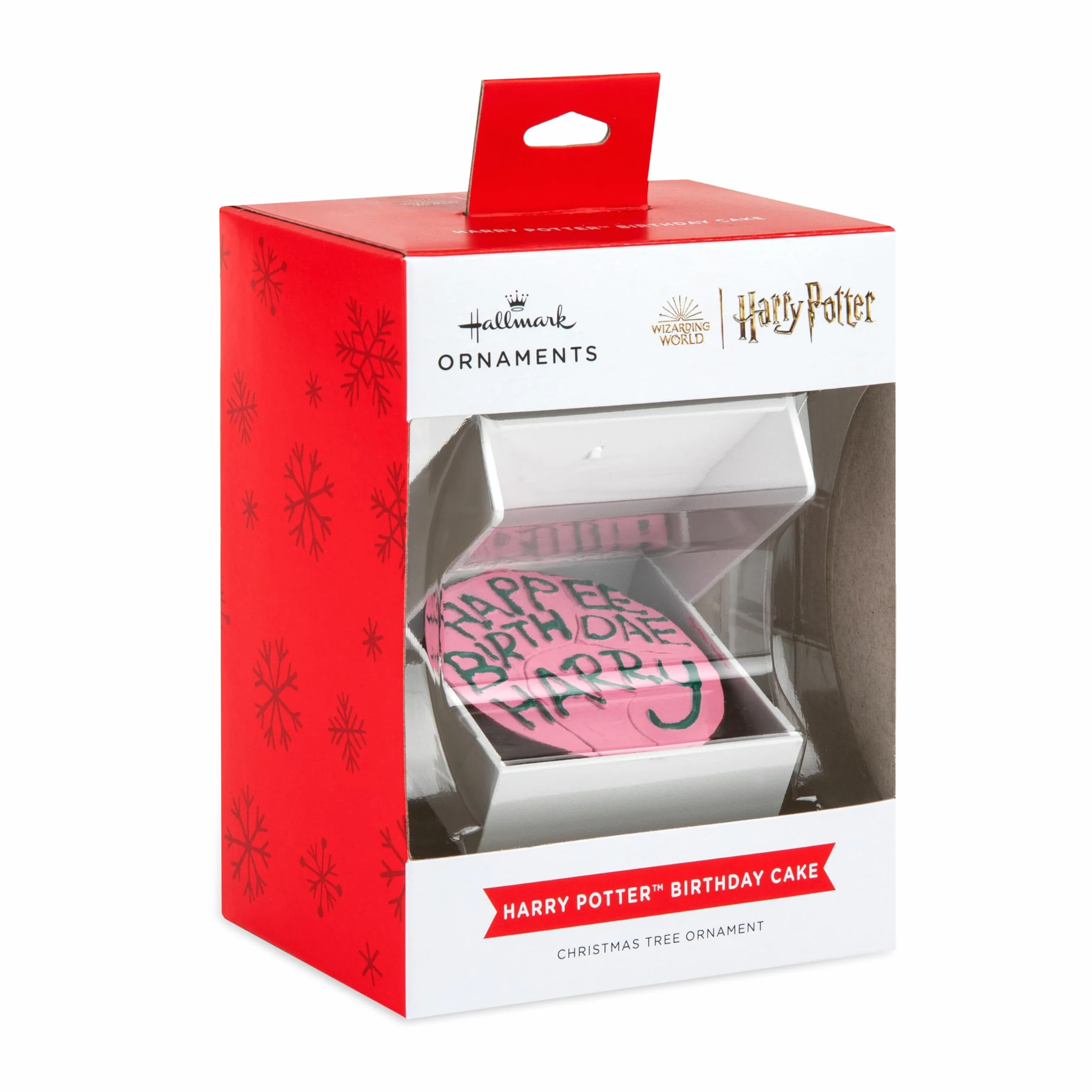 Hallmark Harry Potter różowa ozdoba na tort, wisząca ozdoba na tort na 11 urodziny, dekoracja drzewa, wisząca ozdoba z żywicy, świąteczna ozdoba wisząca, prezenty na Boże Narodzenie