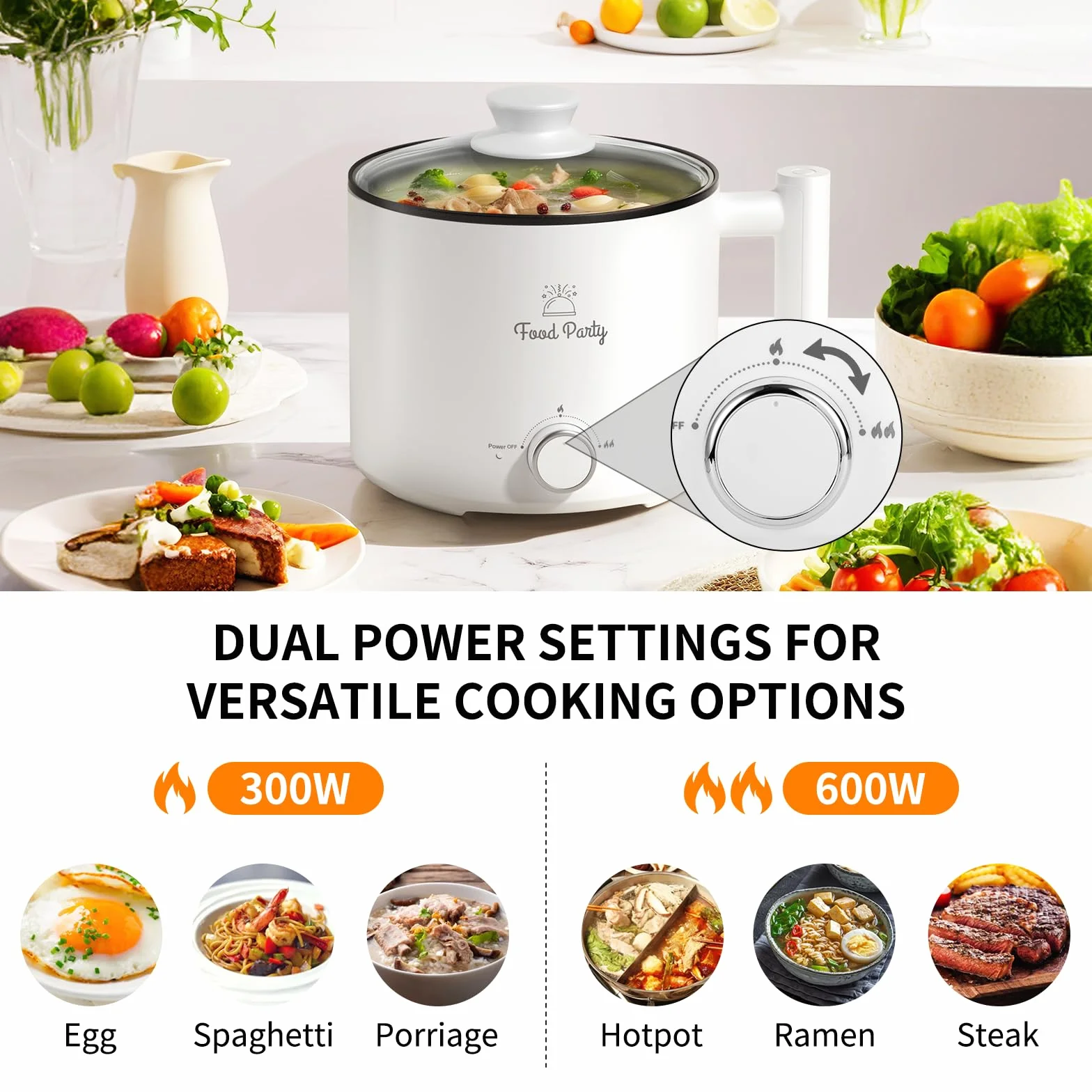 Elektryczny garnek Hotpot 1,8 l 220 V do gotowania, patelnia elektryczna, gotowarka do ramen
