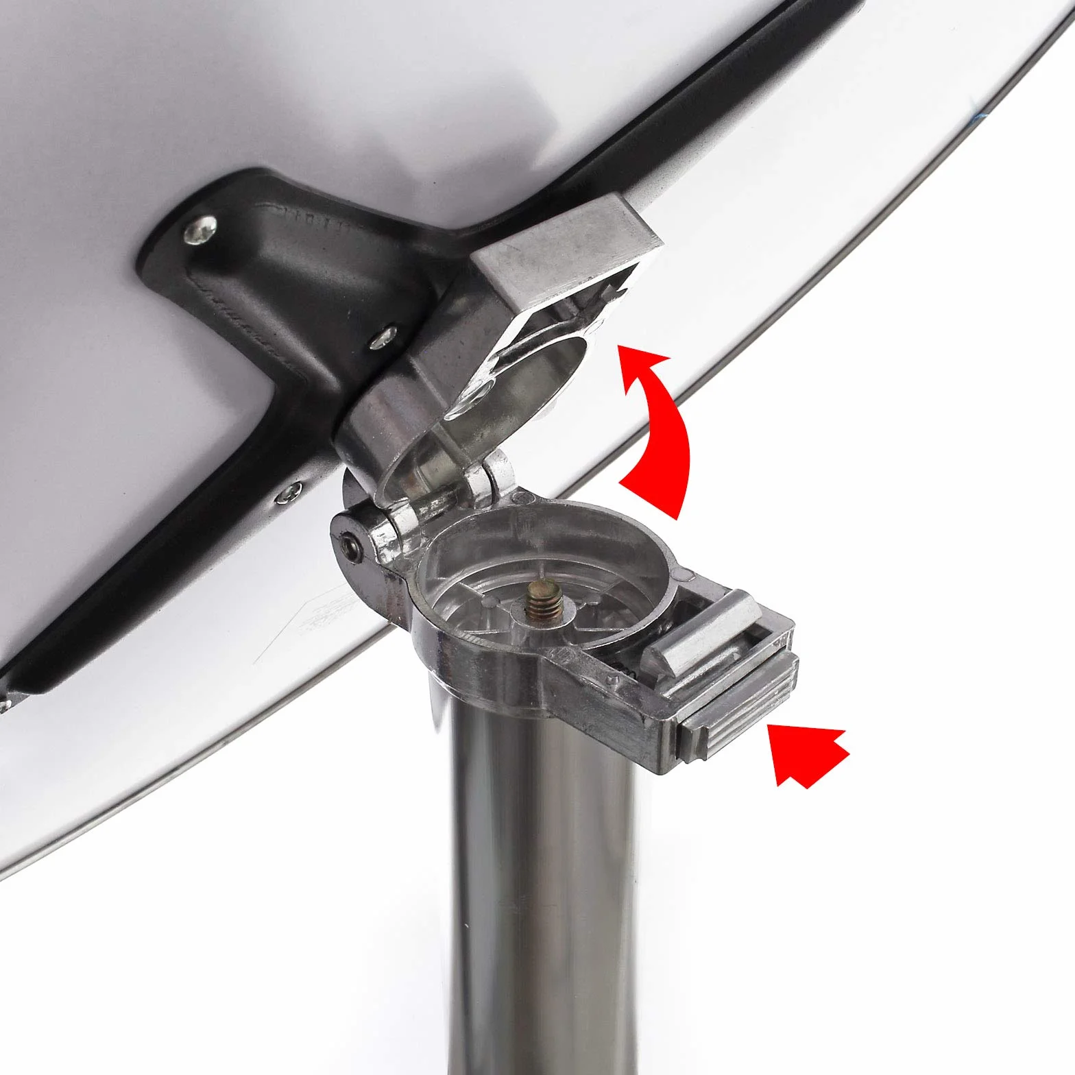 Wiltec Aluminiowy stolik barowy z okrągłym blatem ø60 cm, składany, regulowana wysokość 2 poziomy 74/114 cm, rura podstawy ø58 mm