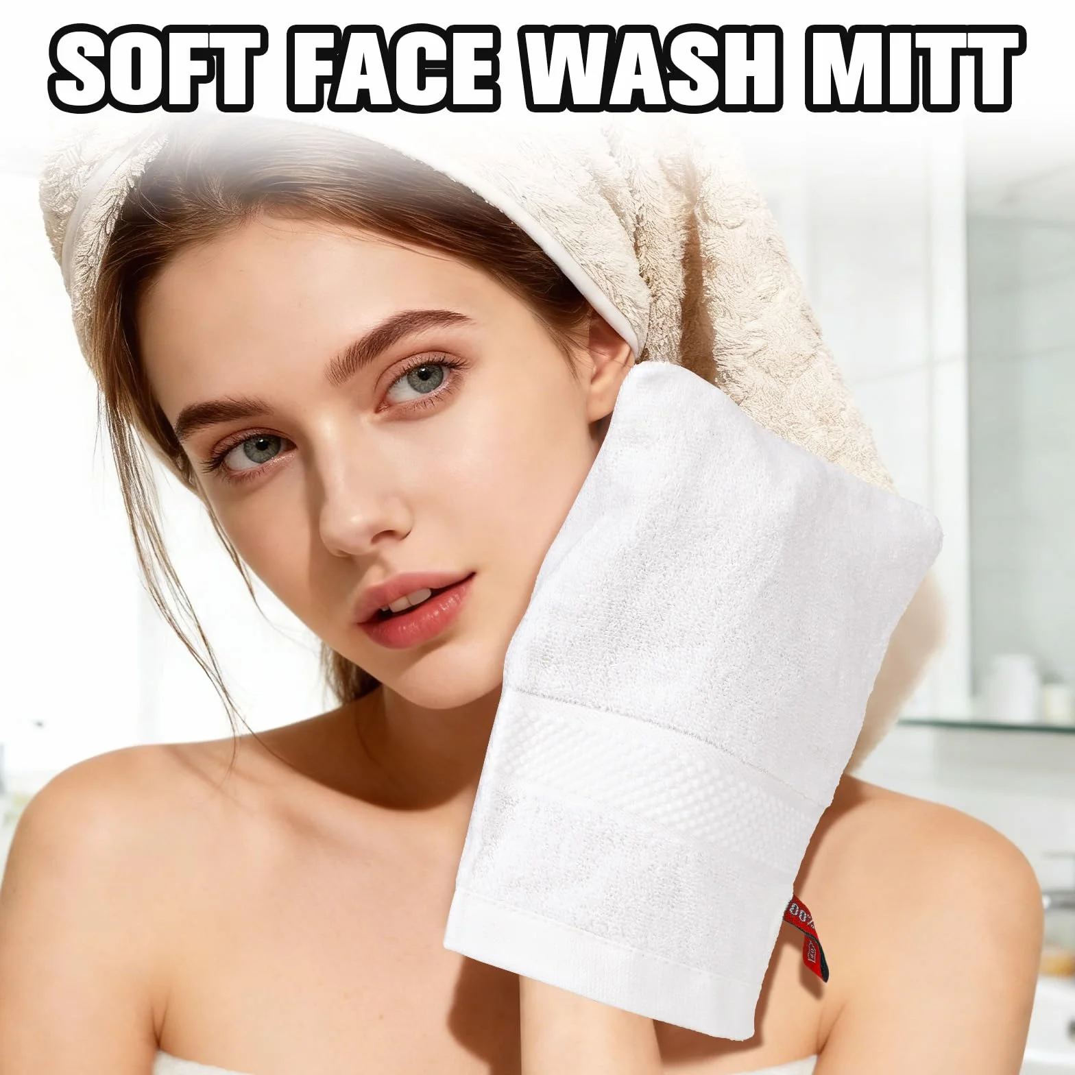PHOGARY 8 sztuk rękawic kąpielowych frotte 100% bawełna zestaw ściereczek do mycia 16 x 23 cm