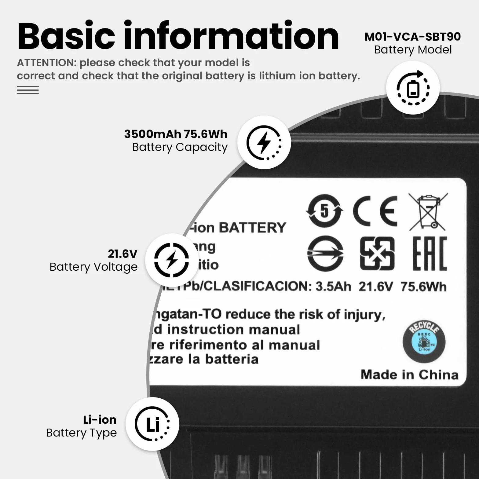 ANTIEE VCA-SBT90/XAA Batterie Compatible avec Samsung Jet 75 Battery, Samsung Jet 75, 75+, 75 Pet Jet, 90, 90+,VS20R9046T3/AA VS20T7536T5/AA VS20R9046T3/AA Aspirateur Vacuum Cleaners 3500mAh