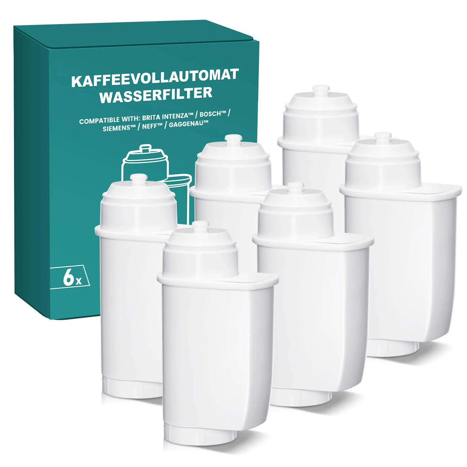 Filtswa Filtr wody do Siemens EQ Series, EQ6 Plus S700, EQ9 S900/S500, EQ700, EQ500, kompatybilny z wkładami filtrującymi Brita Intenza, TCZ70003, TZ70033A