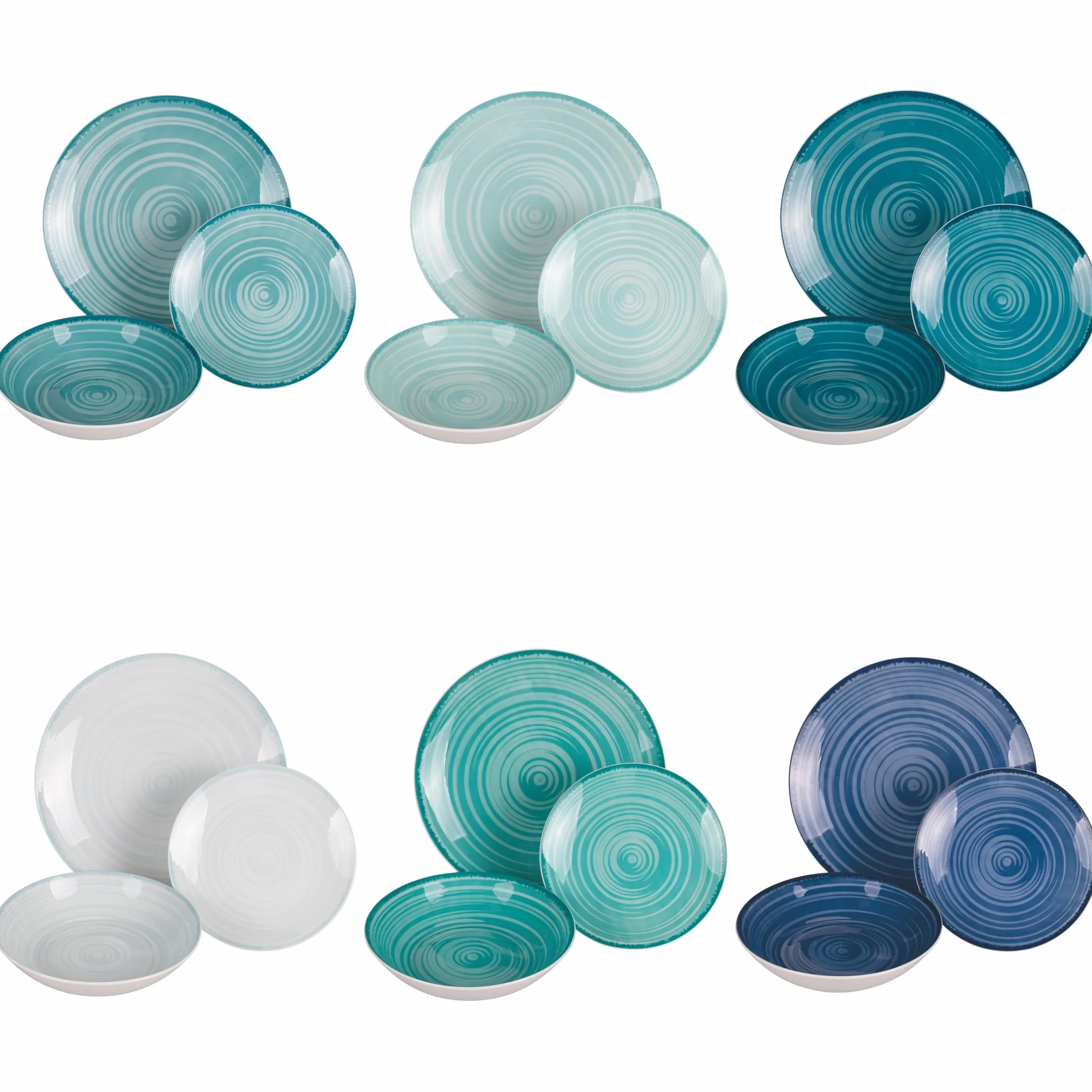 18-częściowy porcelanowy serwis obiadowy, 6-osobowy zastawa stołowa, domek wodny