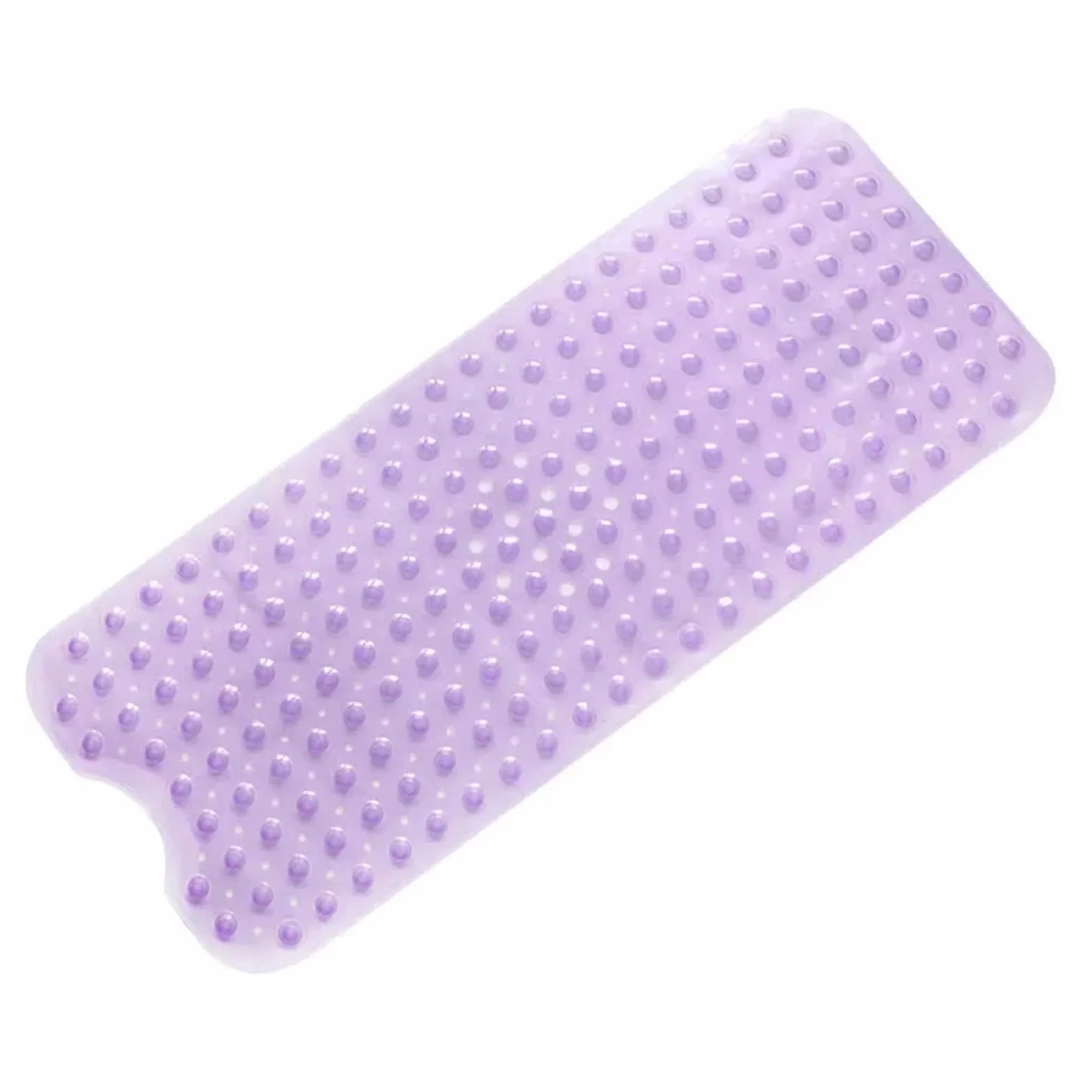 Bardzo duża antypoślizgowa mata prysznicowa, 100 x 40 cm, trwała gumowa mata łazienkowa z przyssawkami, można prać w pralce, szybki drenaż, fioletowy kolor dla bezpieczeństwa wanny