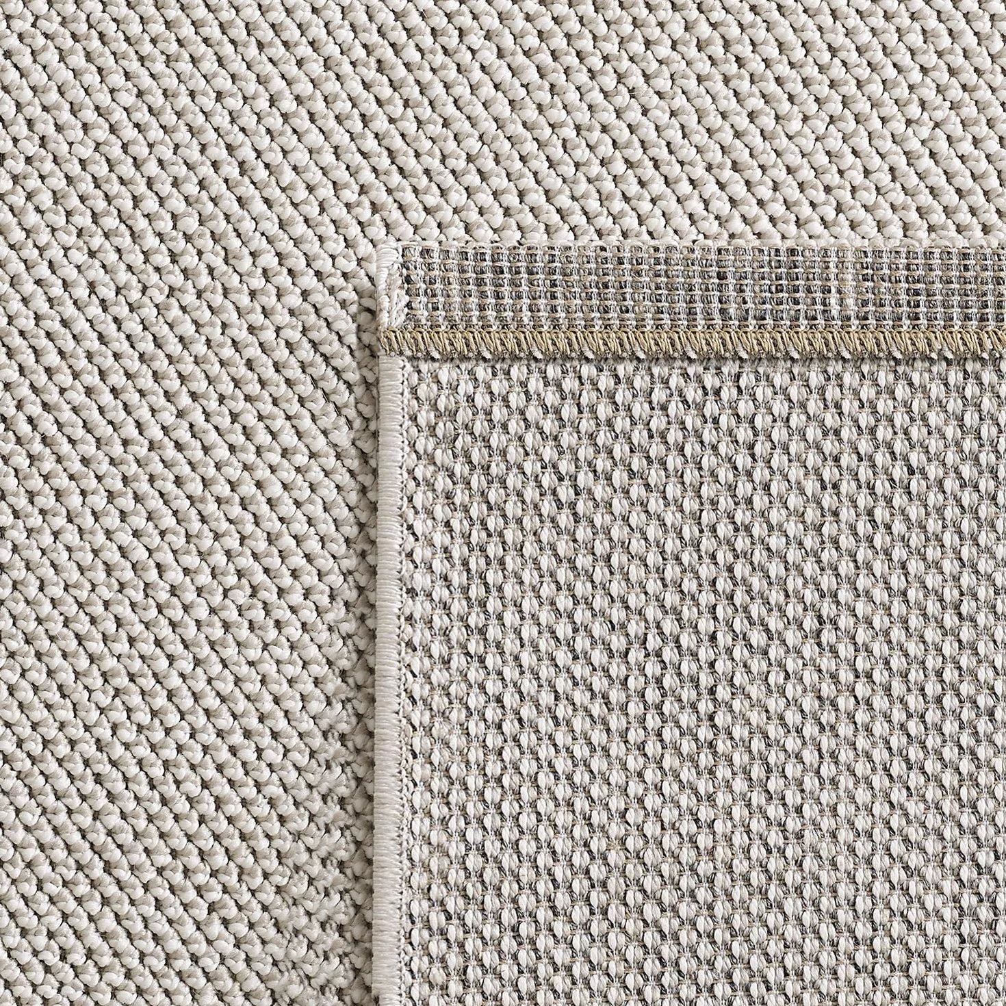Dywan do salonu, wytrzymały dywan pętelkowy melanżowy jednobarwny ze strukturą, nowoczesny dywan dekoracyjny Cut-Loop, Rozmiar: 160 x 230 cm, Kolor: Kremowy